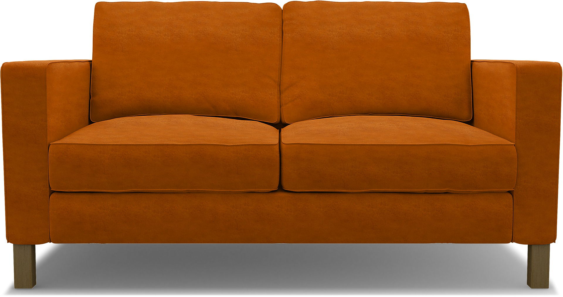 IKEA - Karlstad 2 Seater Sofa Cover, Cognac, Velvet - Bemz