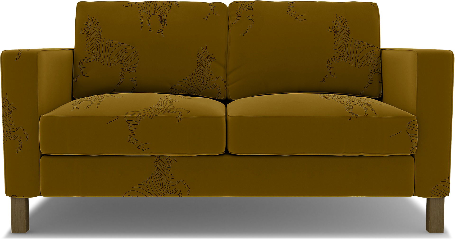 IKEA - Karlstad 2 Seater Sofa Cover, Turmeric / Zebra, BEMZ NATURE'S PALETTE COLLECTION - Bemz
