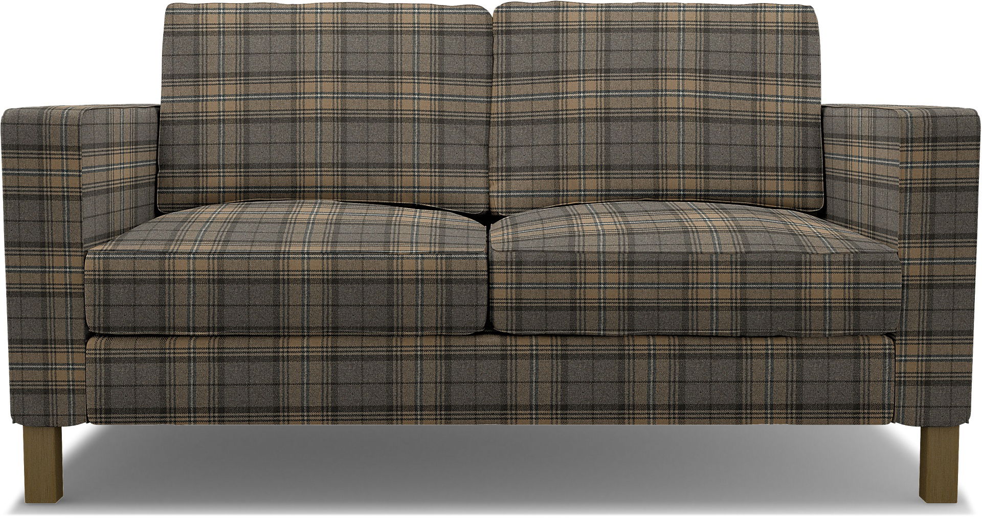 IKEA - Karlstad 2 Seater Sofa Cover, Bark Brown, Wool - Bemz