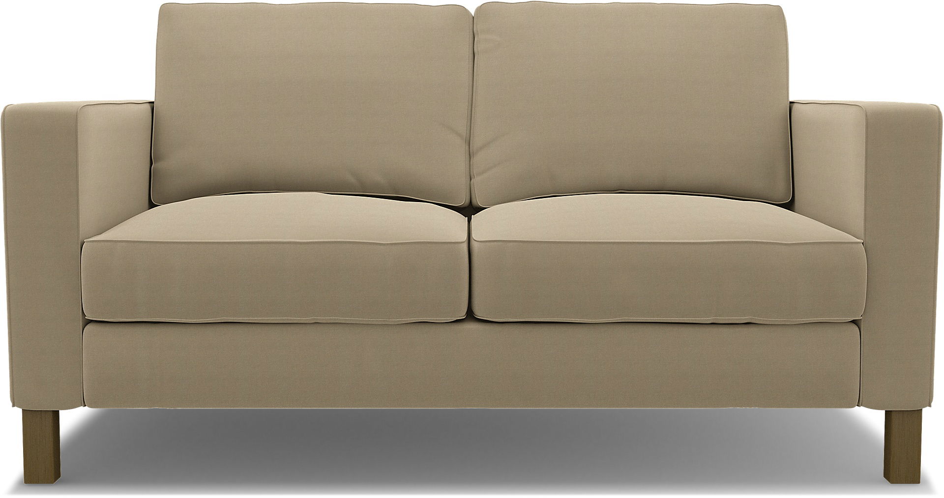 IKEA - Karlstad 2 Seater Sofa Cover, Tan, Linen - Bemz
