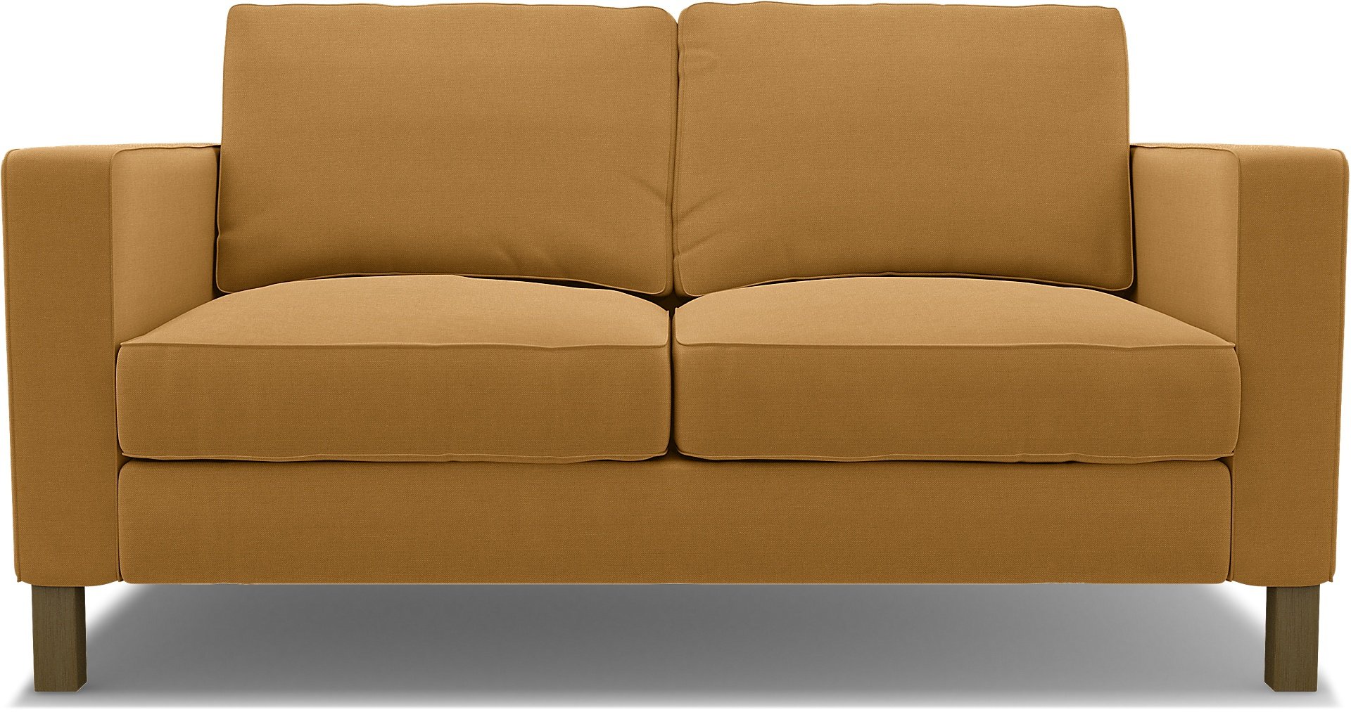 IKEA - Karlstad 2 Seater Sofa Cover, Mustard, Linen - Bemz