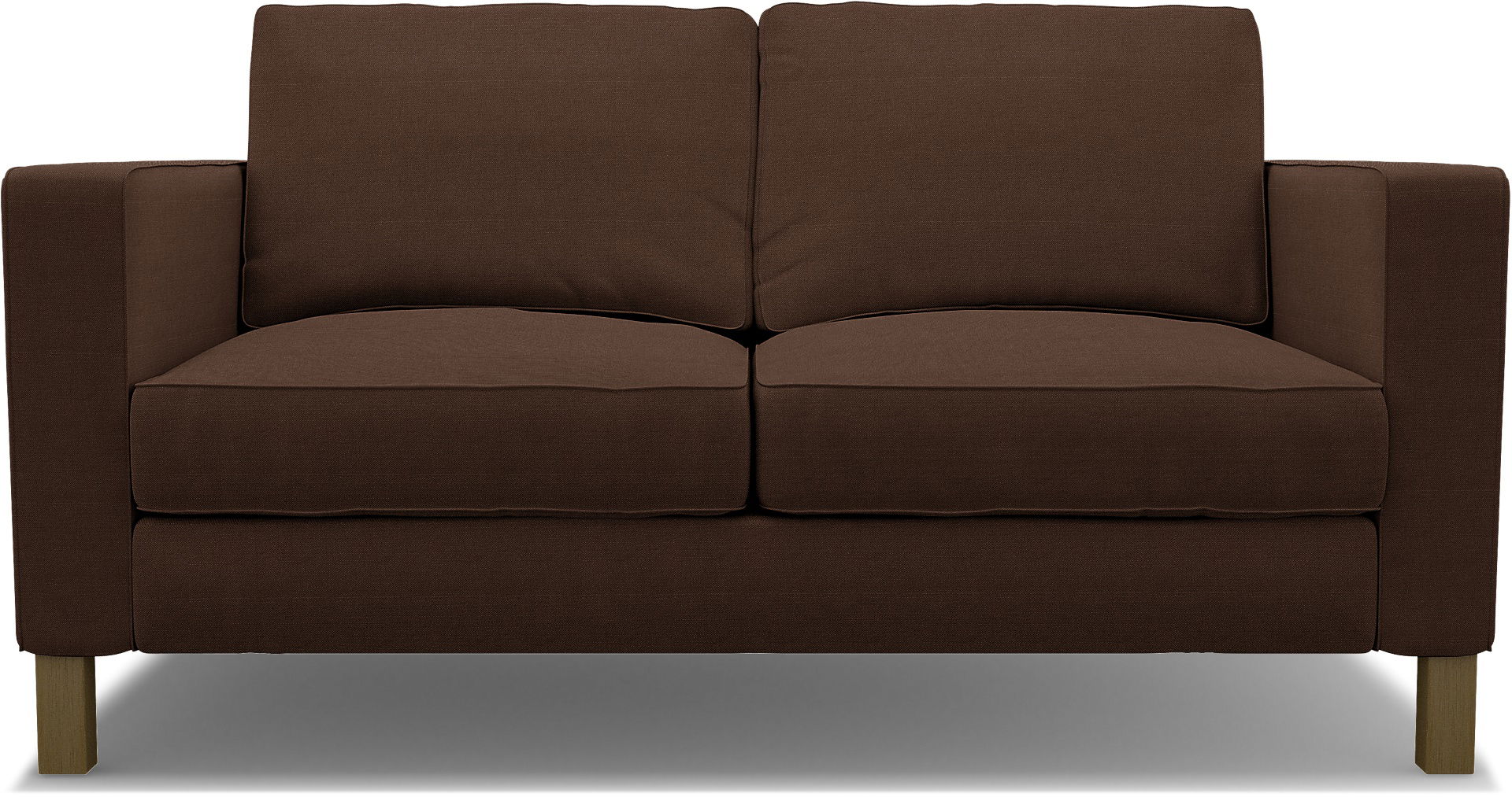 IKEA - Karlstad 2 Seater Sofa Cover, Chocolate, Linen - Bemz