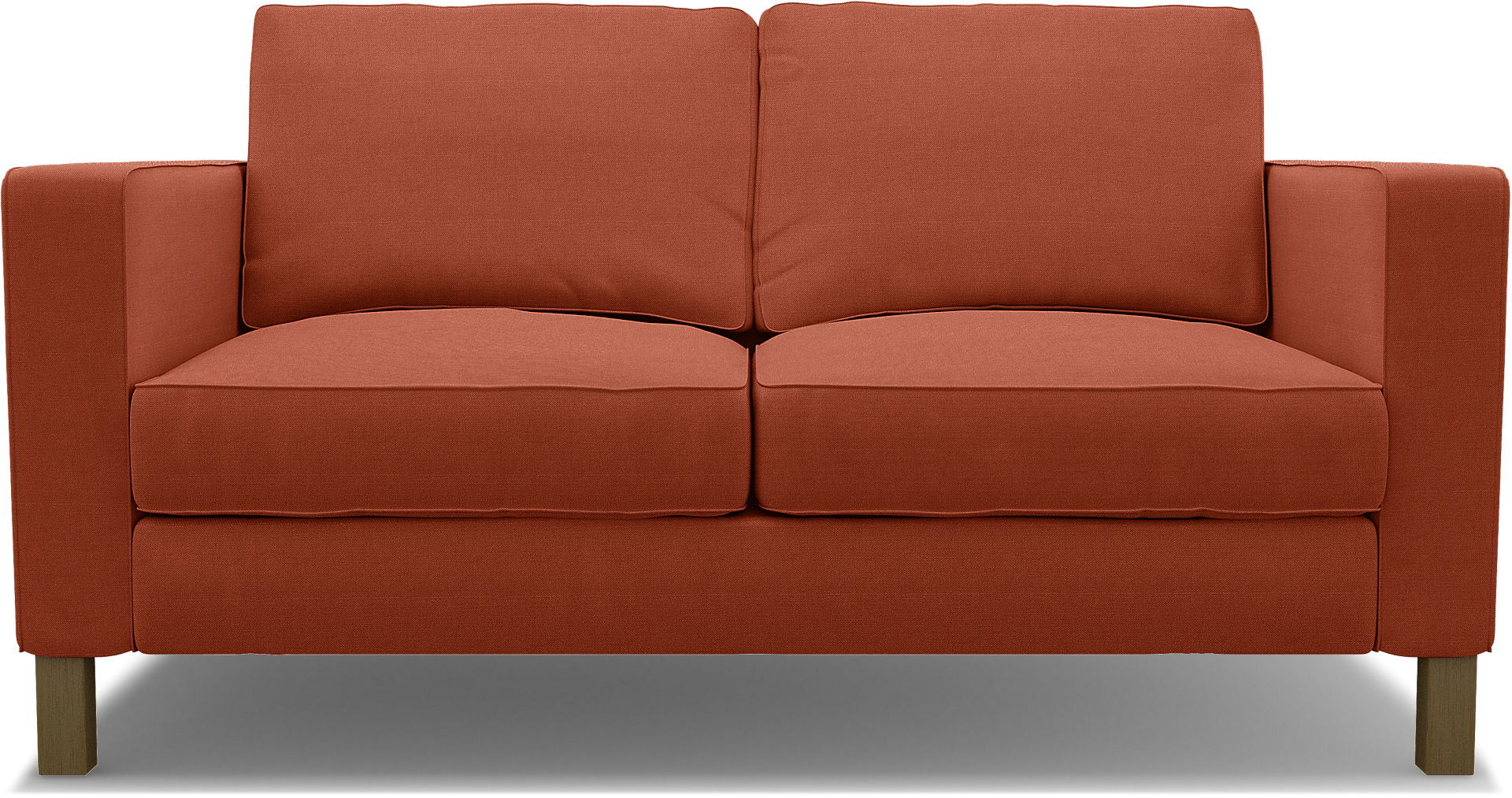 IKEA - Karlstad 2 Seater Sofa Cover, Burnt Orange, Linen - Bemz