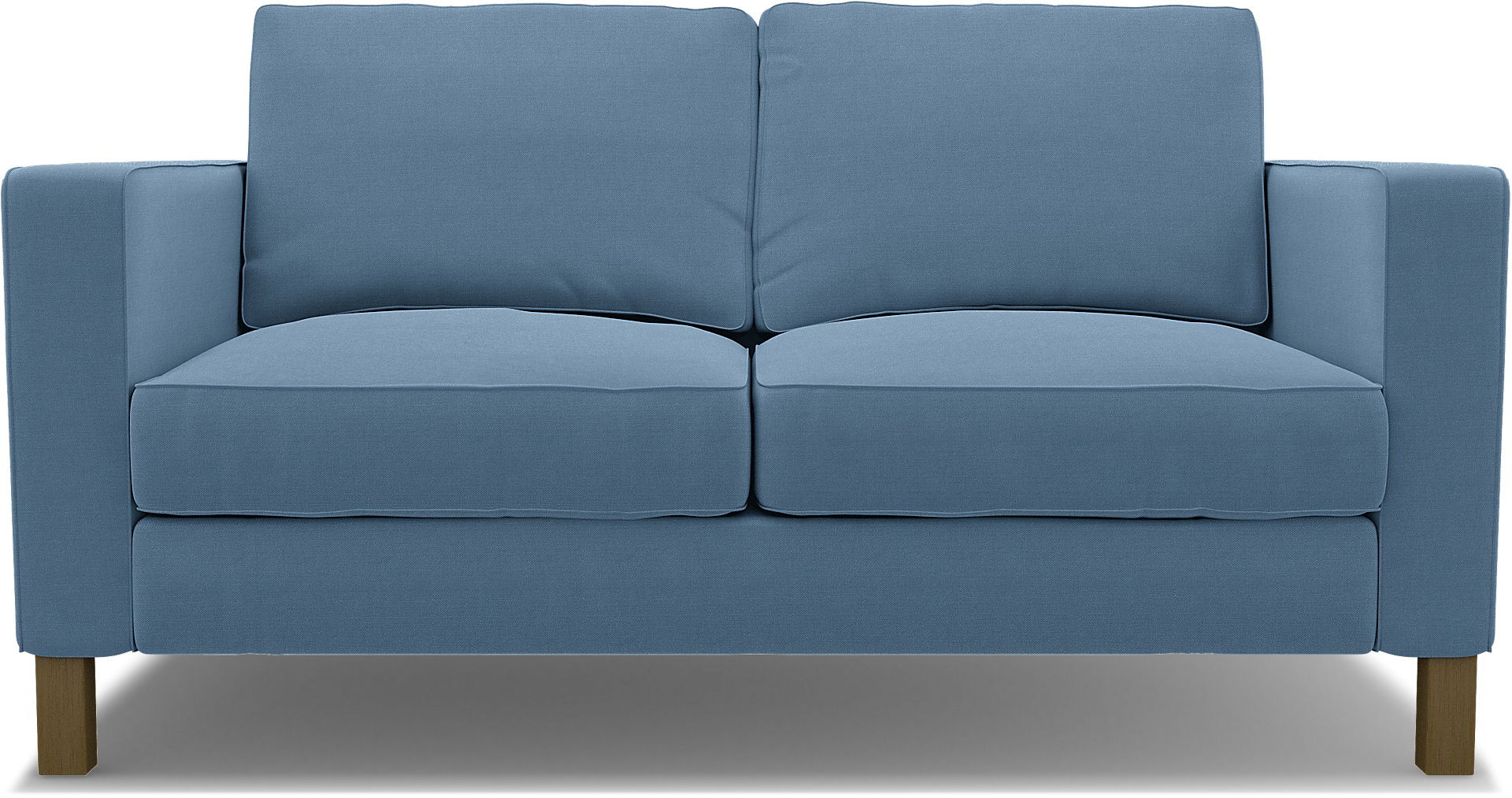IKEA - Karlstad 2 Seater Sofa Cover, Vintage Blue, Linen - Bemz