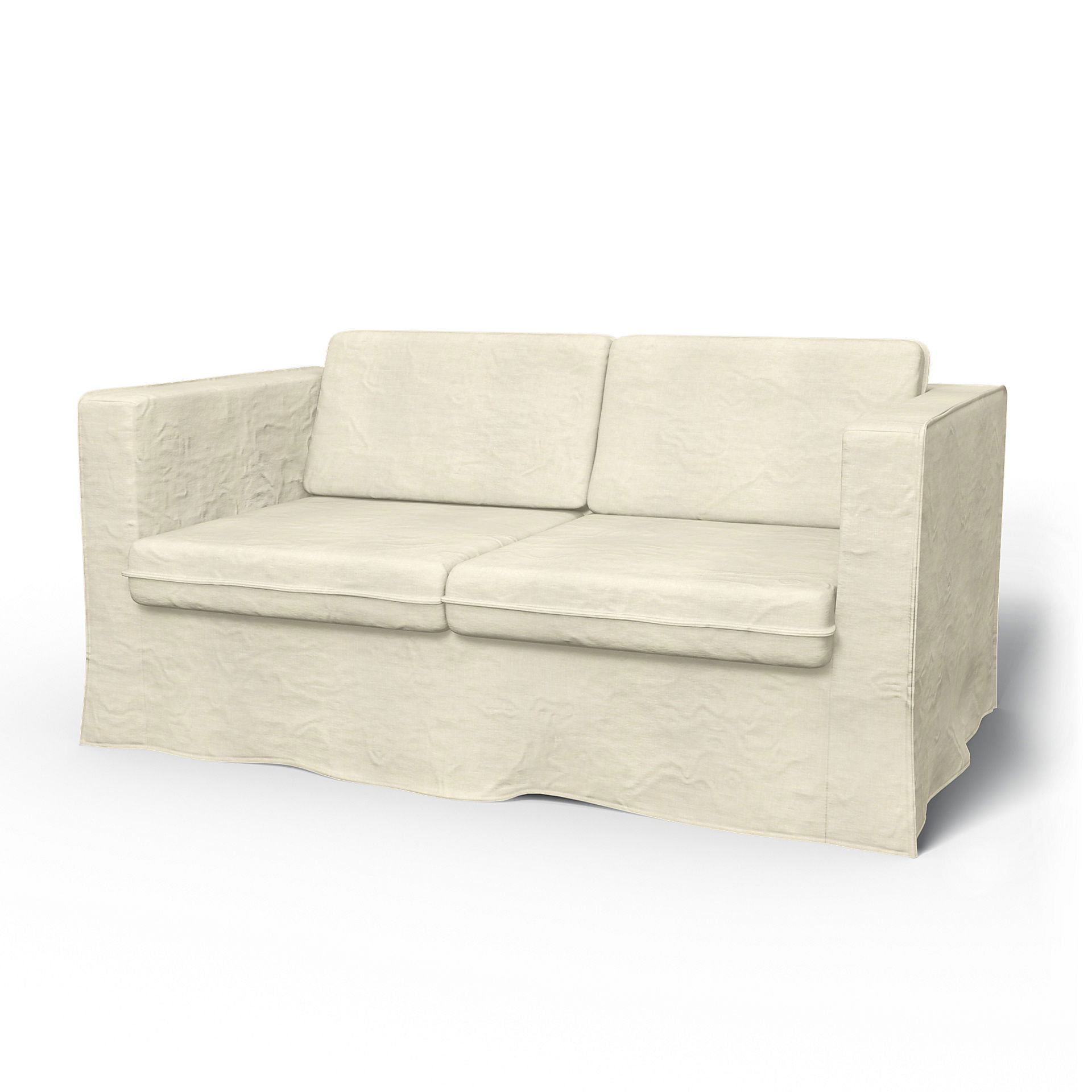 IKEA - Karlstad 2 Seater Sofa Cover, White, Linen - Bemz