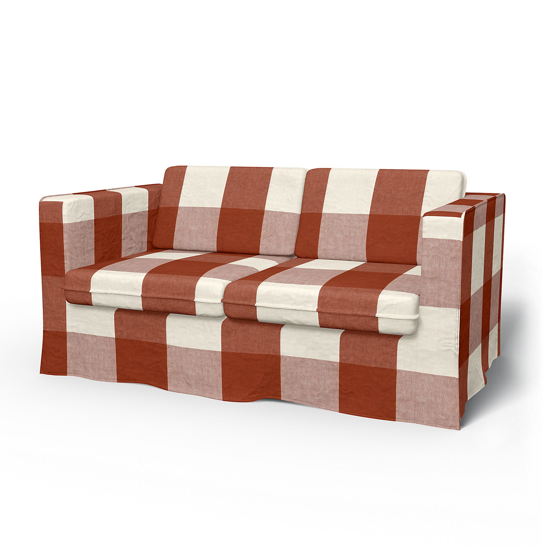 IKEA - Karlstad 2 Seater Sofa Cover, Terracotta, Linen - Bemz