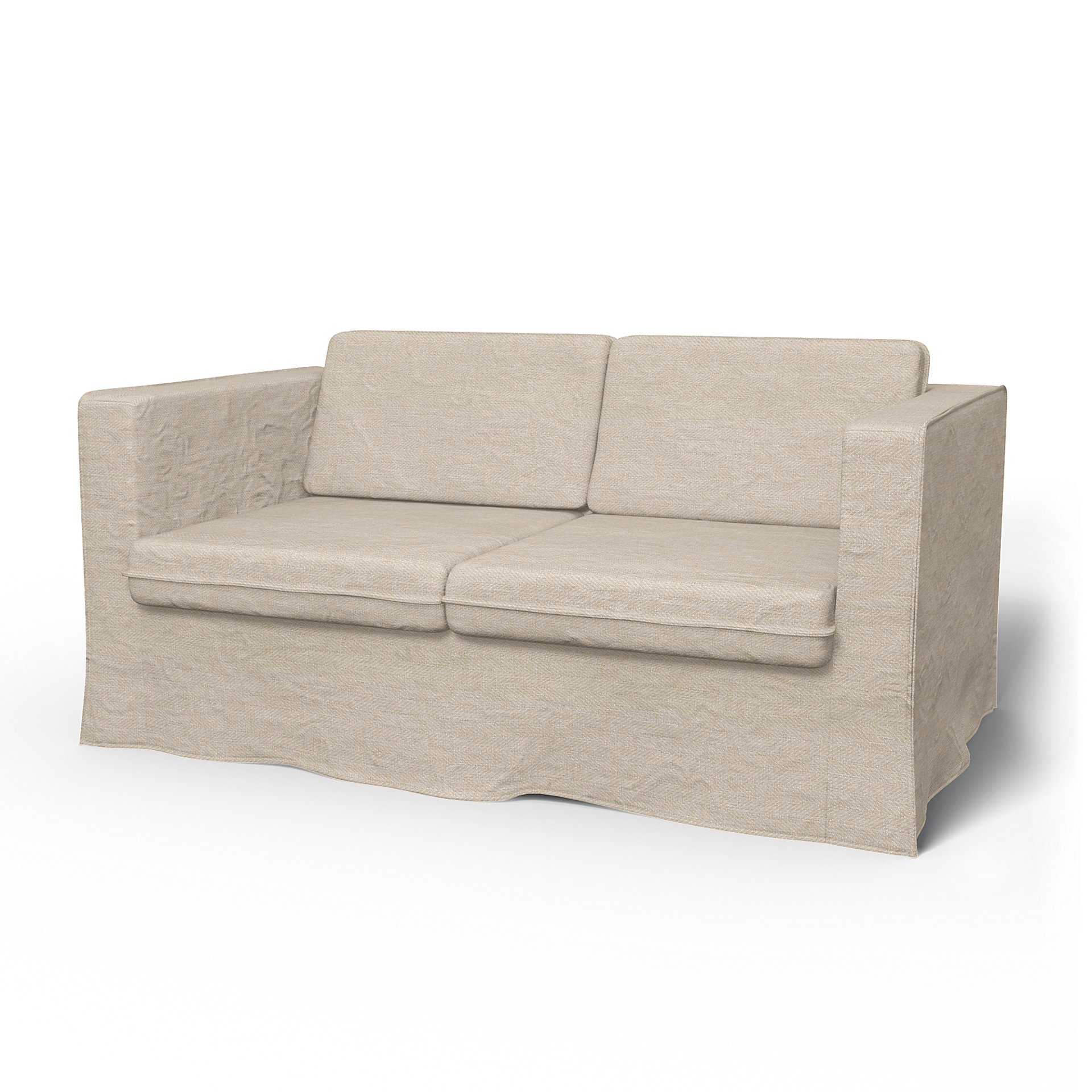 IKEA - Karlstad 2 Seater Sofa Cover, Natural, Boucle & Texture - Bemz