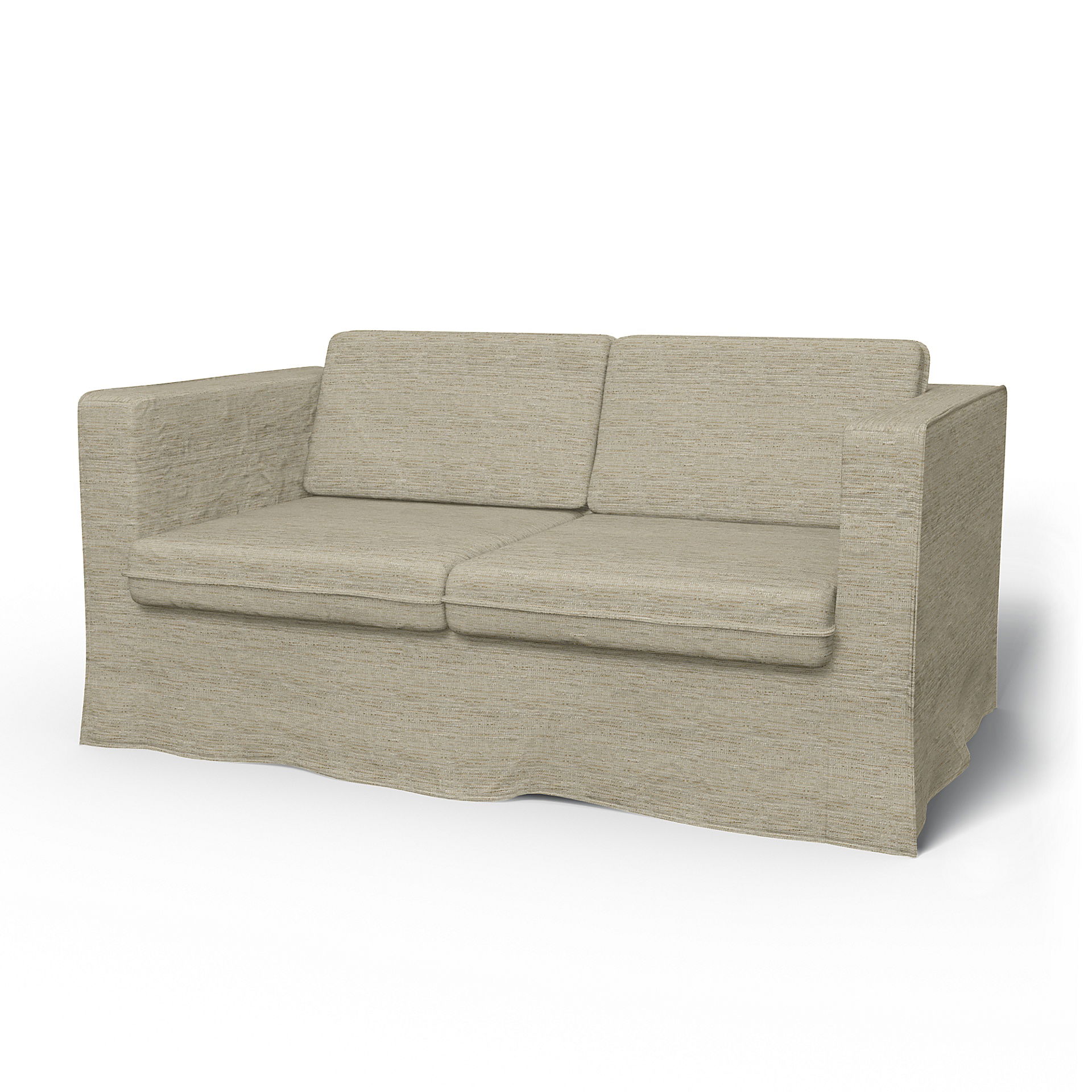 IKEA - Karlstad 2 Seater Sofa Cover, Light Sand, Bouclé & Texture - Bemz