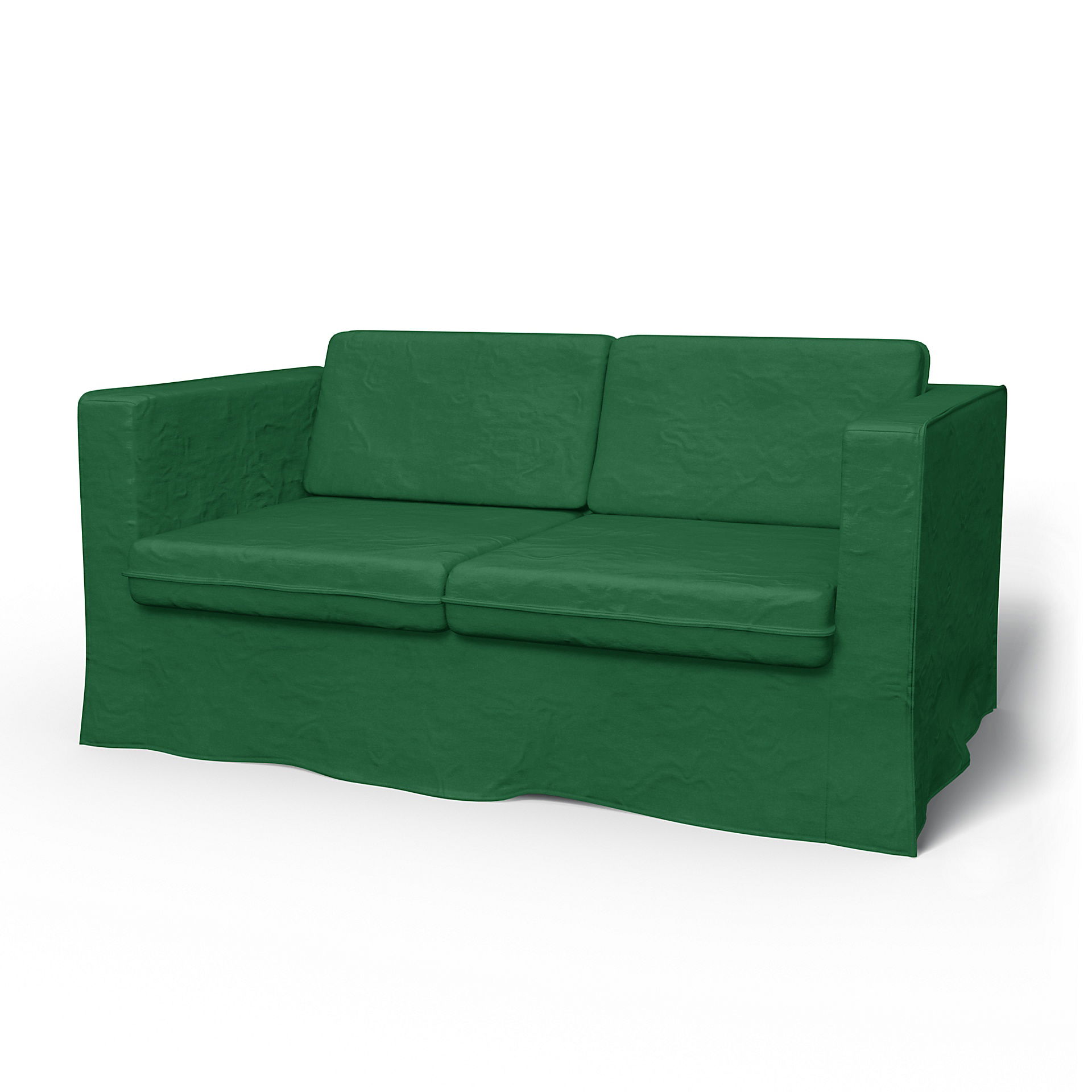 IKEA - Karlstad 2 Seater Sofa Cover, Abundant Green, Velvet - Bemz