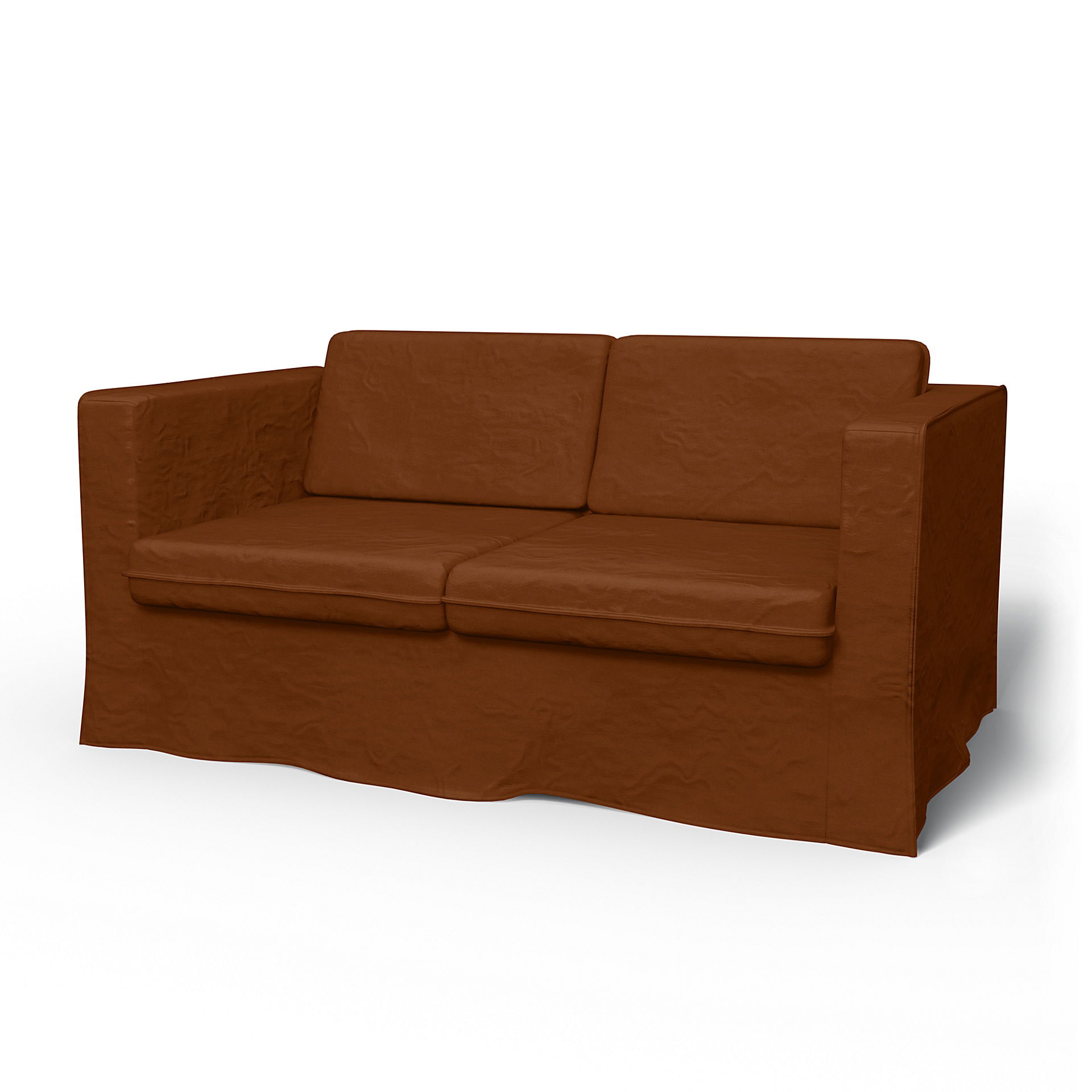 IKEA - Karlstad 2 Seater Sofa Cover, Cinnamon, Velvet - Bemz