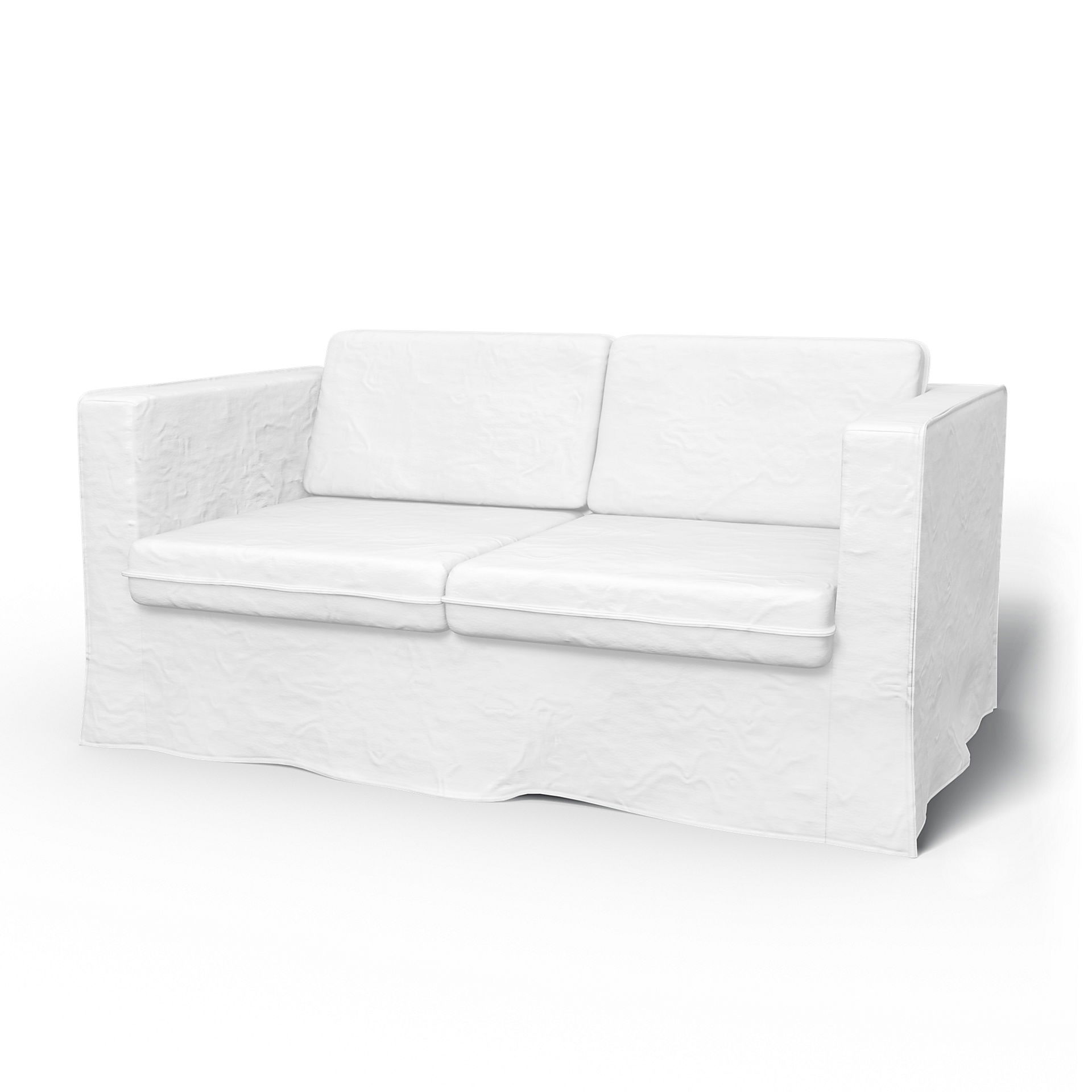 IKEA - Karlstad 2 Seater Sofa Cover, Absolute White, Linen - Bemz