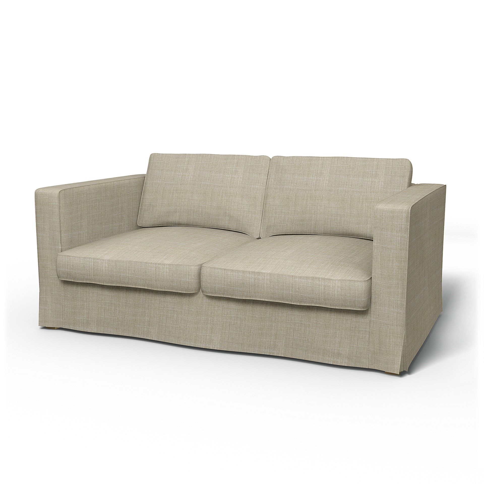IKEA - Karlstad 2 Seater Sofa Cover, Sand Beige, Boucle & Texture - Bemz