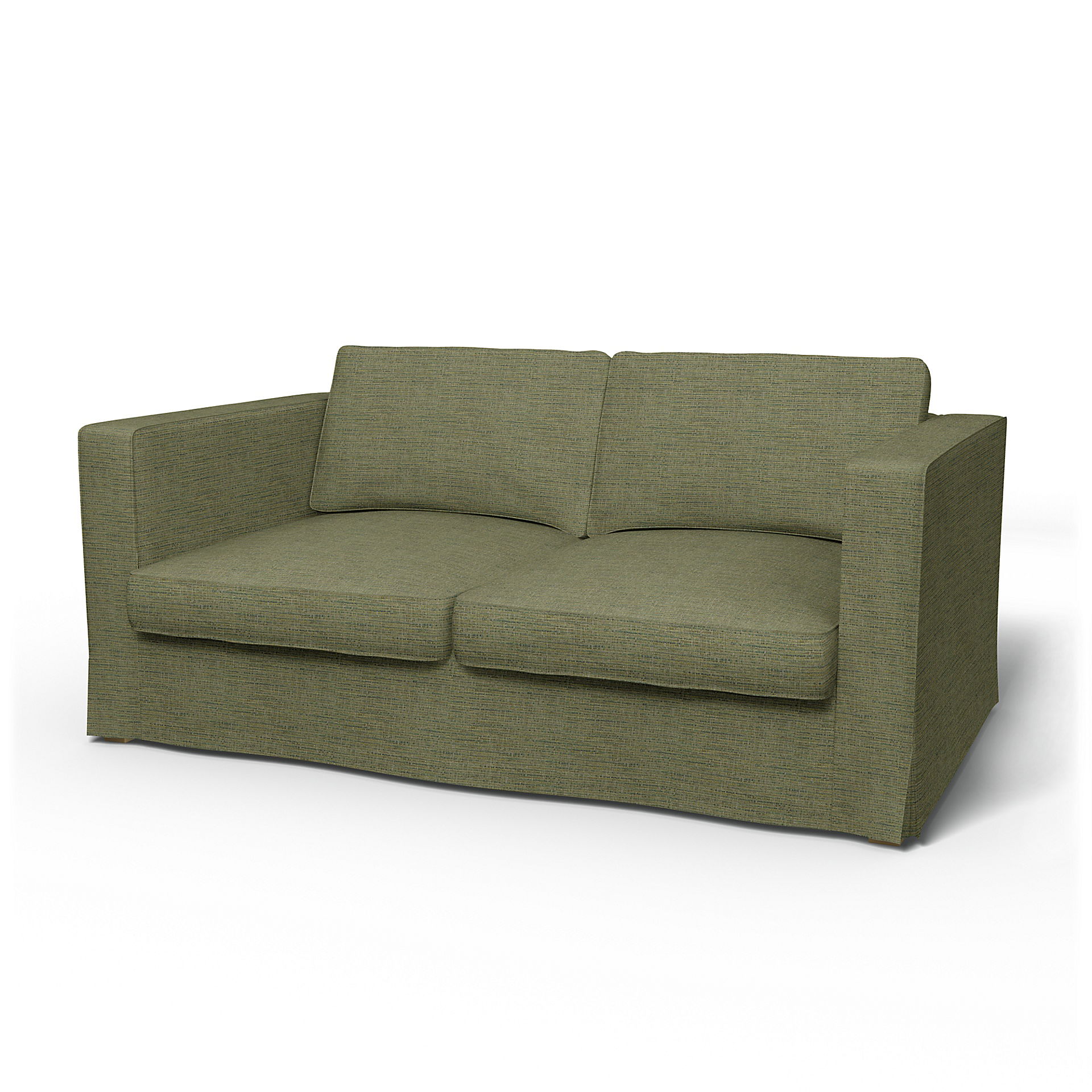 IKEA - Karlstad 2 Seater Sofa Cover, Meadow Green, Bouclé & Texture - Bemz