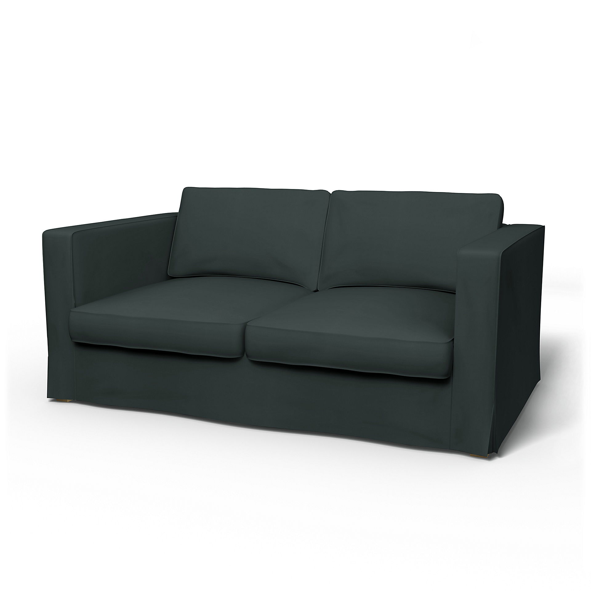 IKEA - Karlstad 2 Seater Sofa Cover, Graphite Grey, Cotton - Bemz
