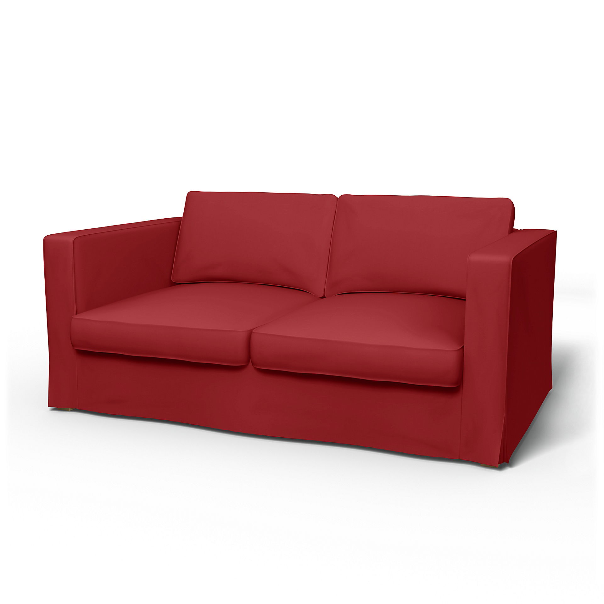 IKEA - Karlstad 2 Seater Sofa Cover, Scarlet Red, Cotton - Bemz