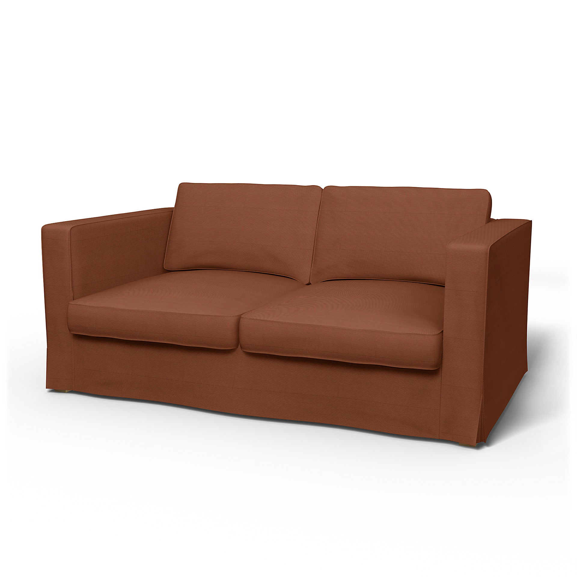 IKEA - Karlstad 2 Seater Sofa Cover, Rustic Rouge, Corduroy - Bemz