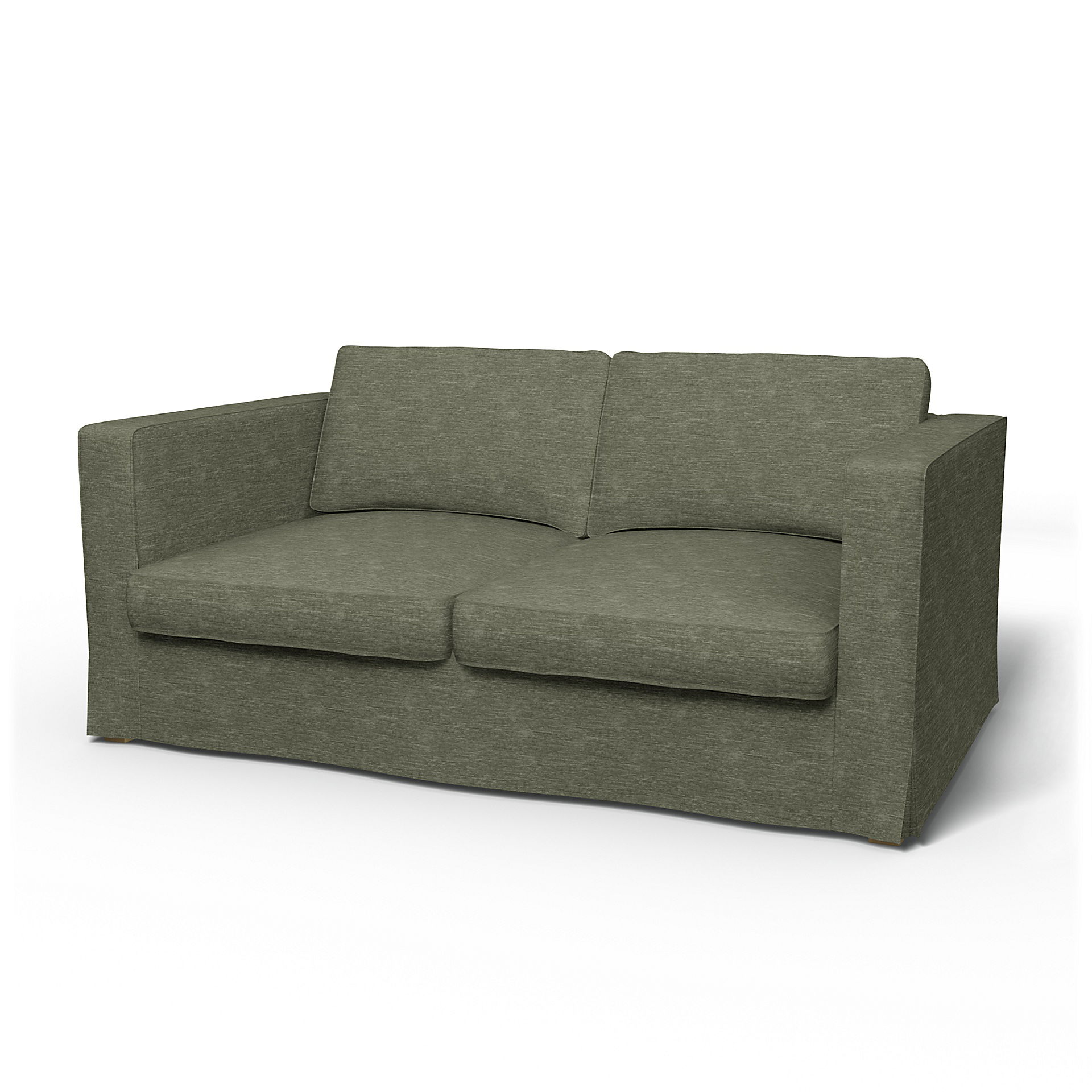 IKEA - Överdrag till Karlstad 2-sitssoffa, Green Grey, Sammet - Bemz