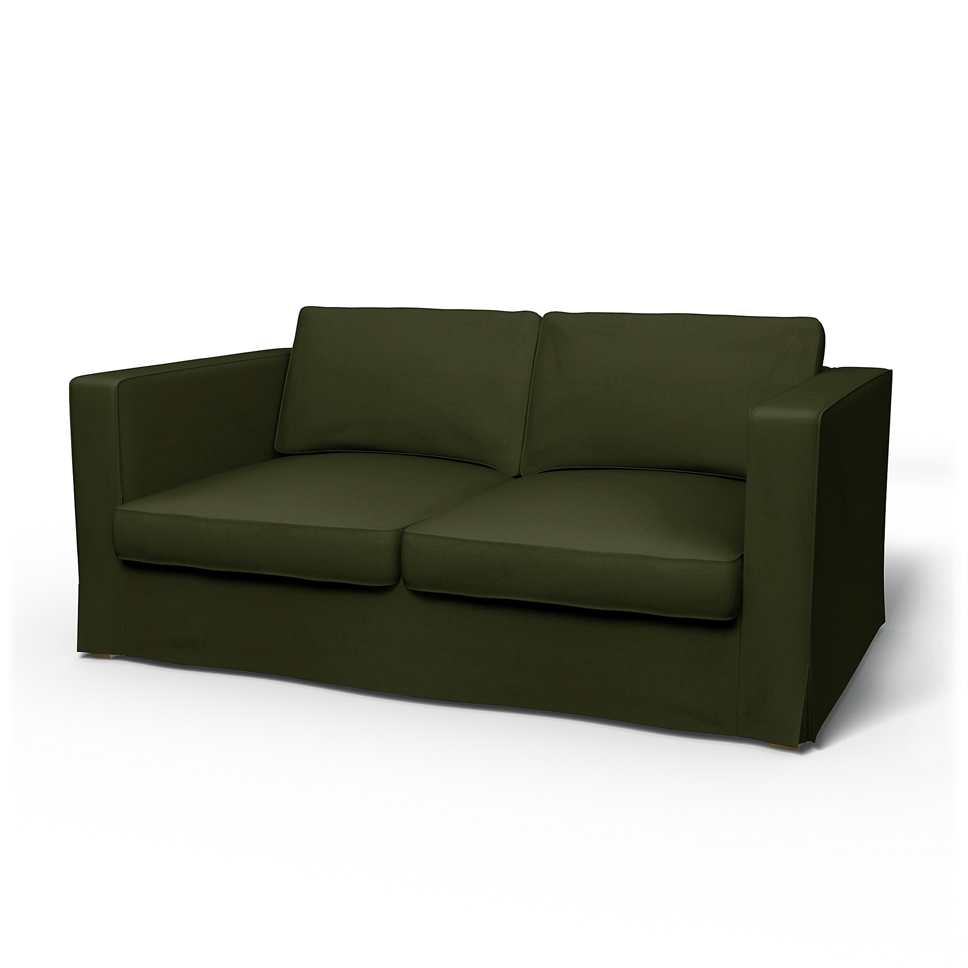 IKEA - Karlstad 2 Seater Sofa Cover, Moss, Velvet - Bemz