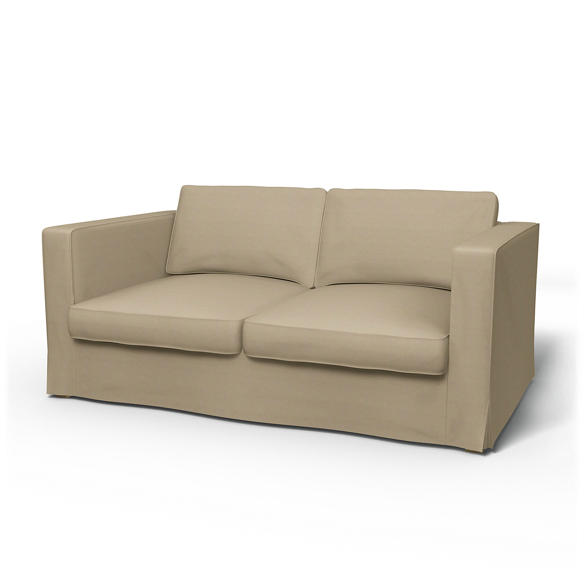 IKEA - Karlstad 2 Seater Sofa Cover, Tan, Linen - Bemz