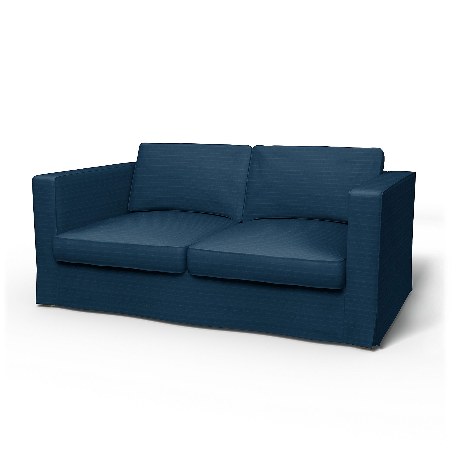 IKEA - Karlstad 2 Seater Sofa Cover, Denim Blue, Velvet - Bemz