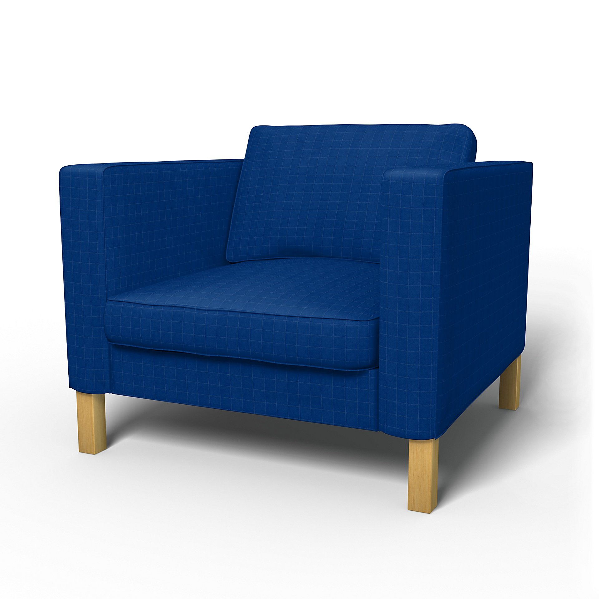 IKEA - Karlstad Armchair Cover (Large model), Lapis Blue, Velvet - Bemz
