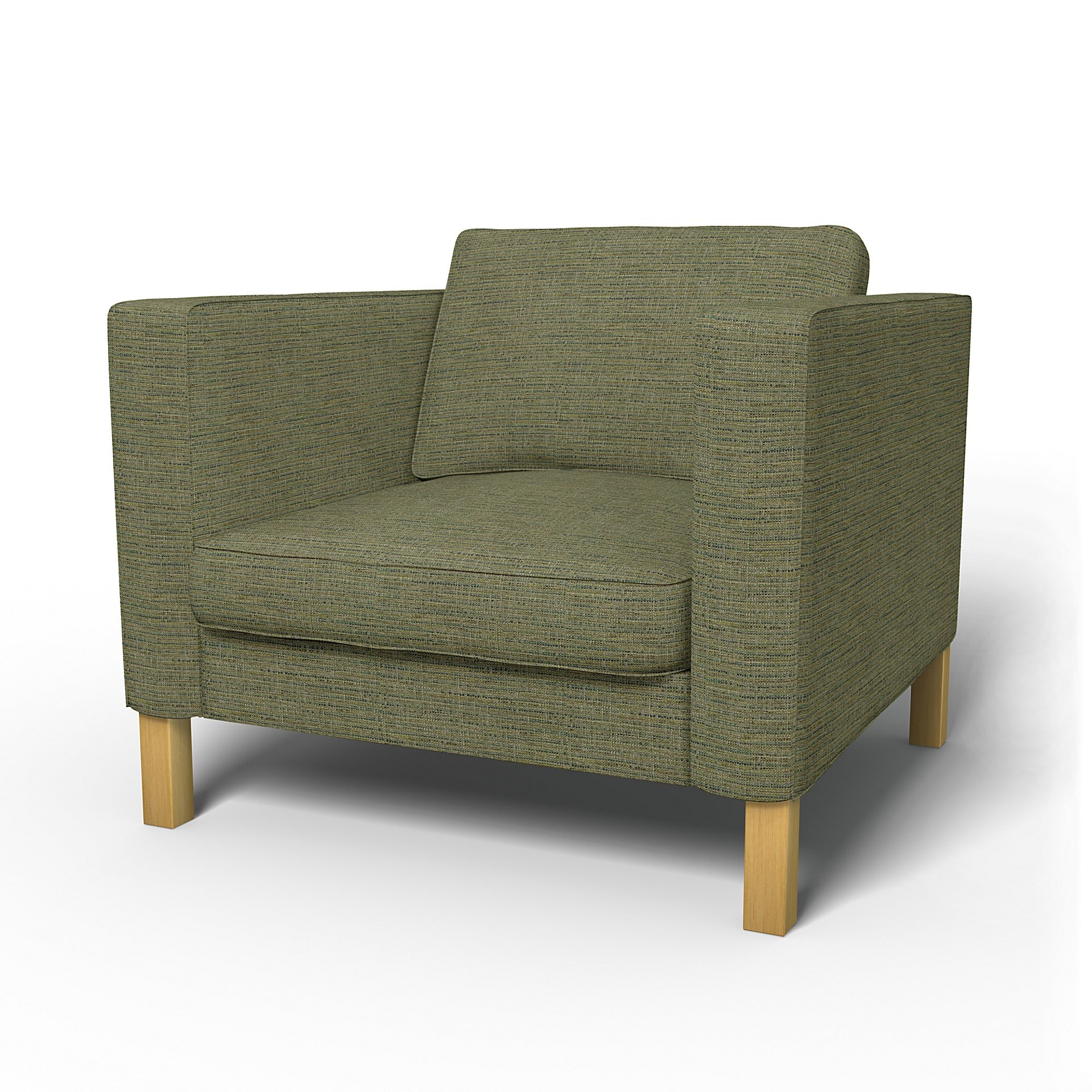 IKEA - Karlstad Armchair Cover (Large model), Meadow Green, Boucle & Texture - Bemz