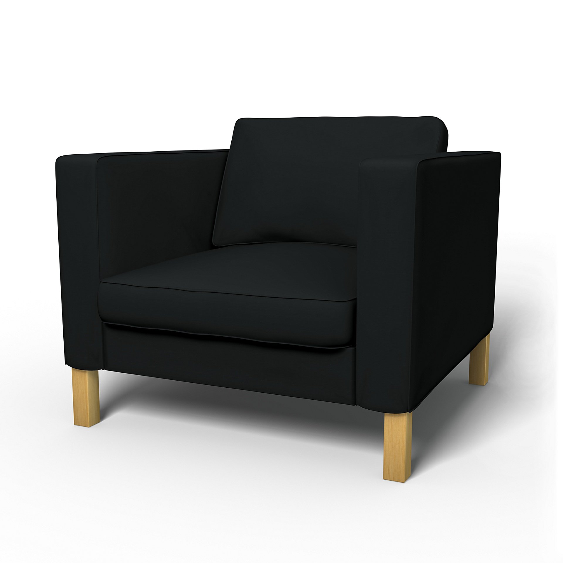 IKEA - Karlstad Armchair Cover (Large model), Jet Black, Cotton - Bemz