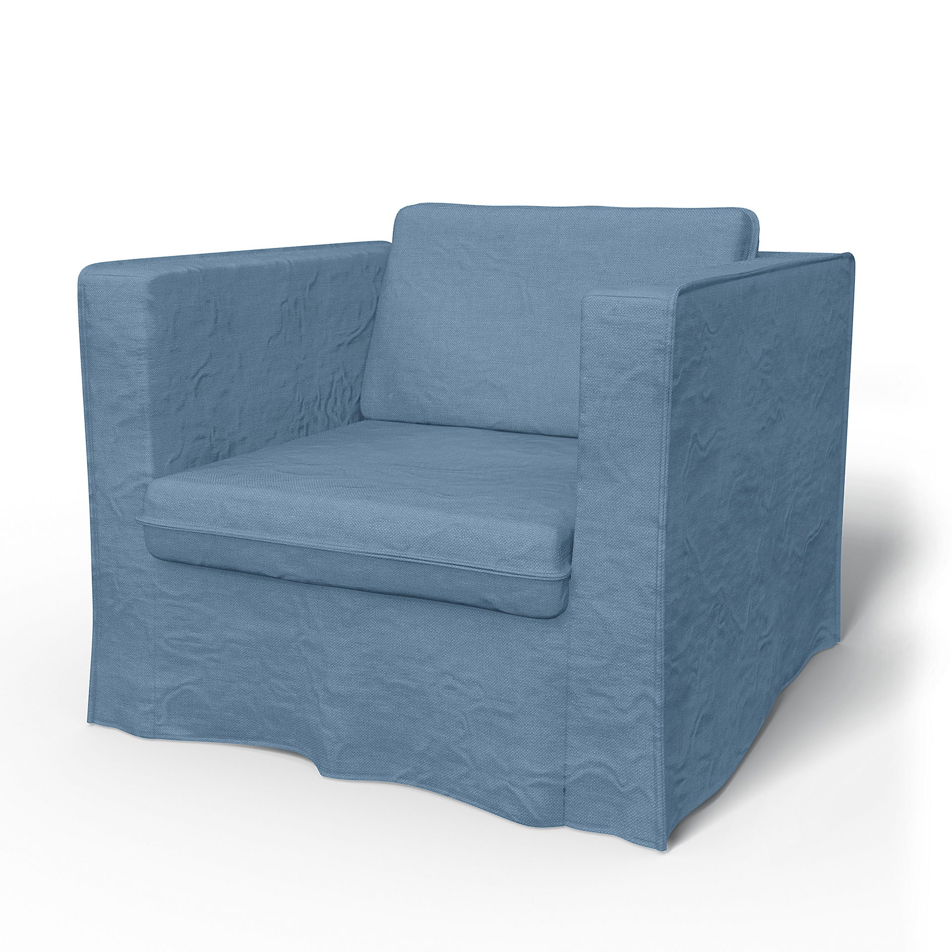 IKEA - Överdrag till Karlstad fåtölj (stor modell), Vintage Blue, Linne - Bemz