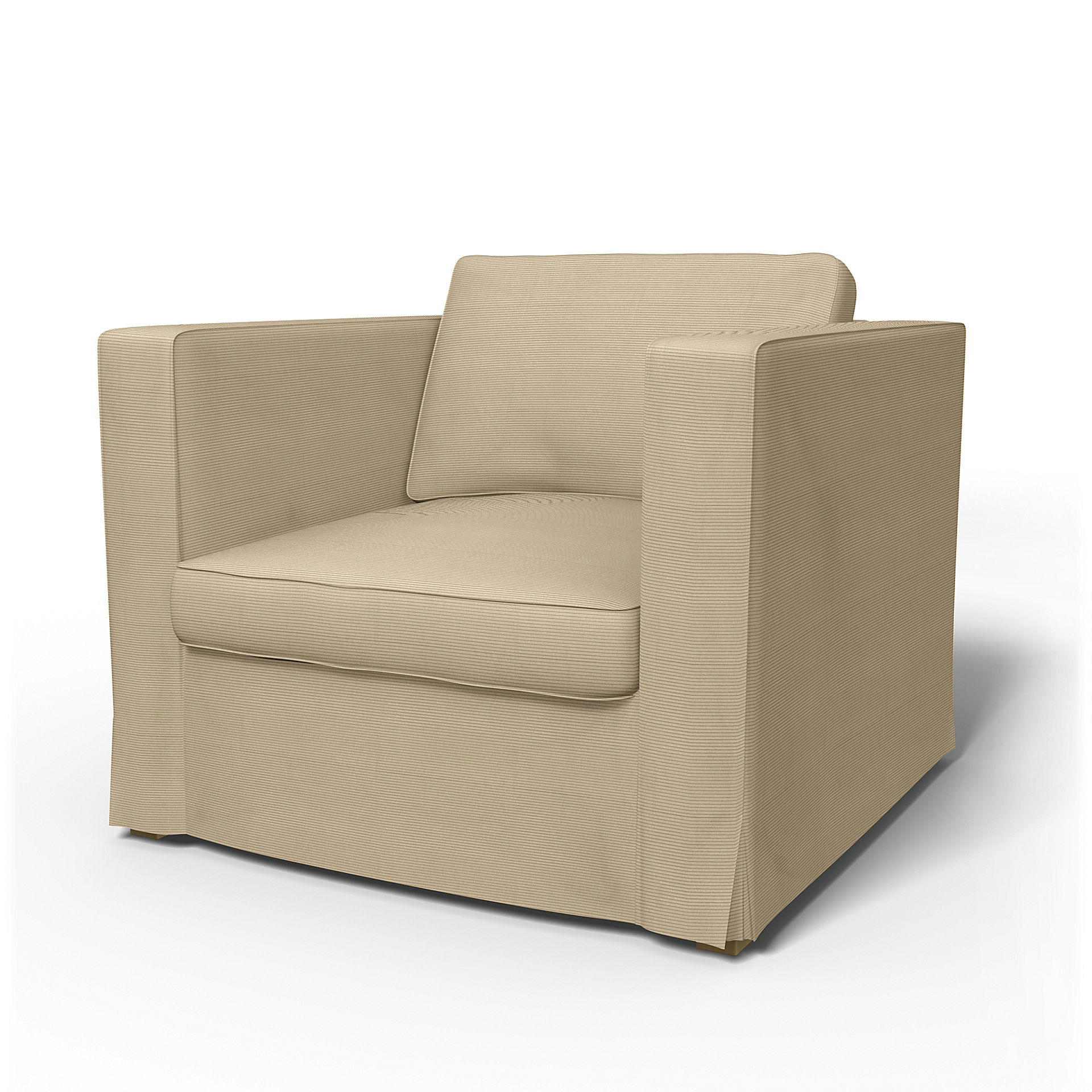 IKEA - Karlstad Armchair Cover (Large model), Oyster Grey, Corduroy - Bemz