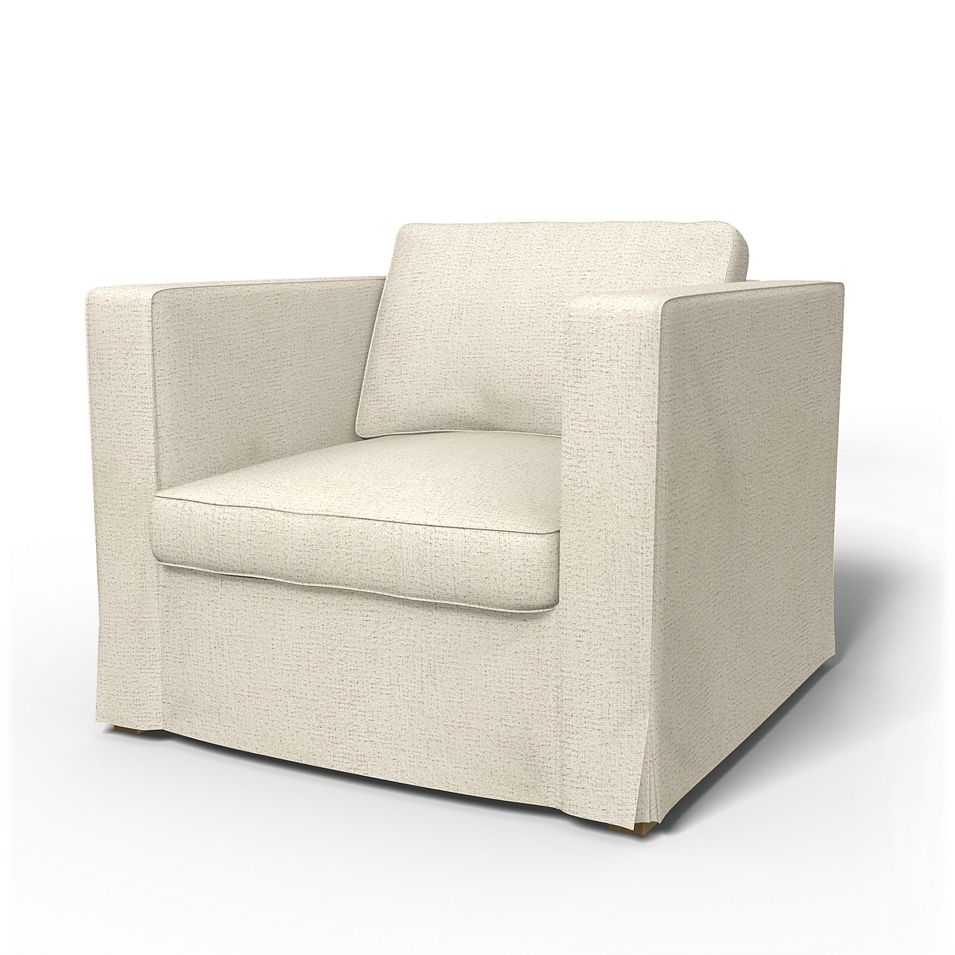IKEA - Housse de fauteuil Karlstad, grand modèle, Ecru, Comme de la laine - Bemz