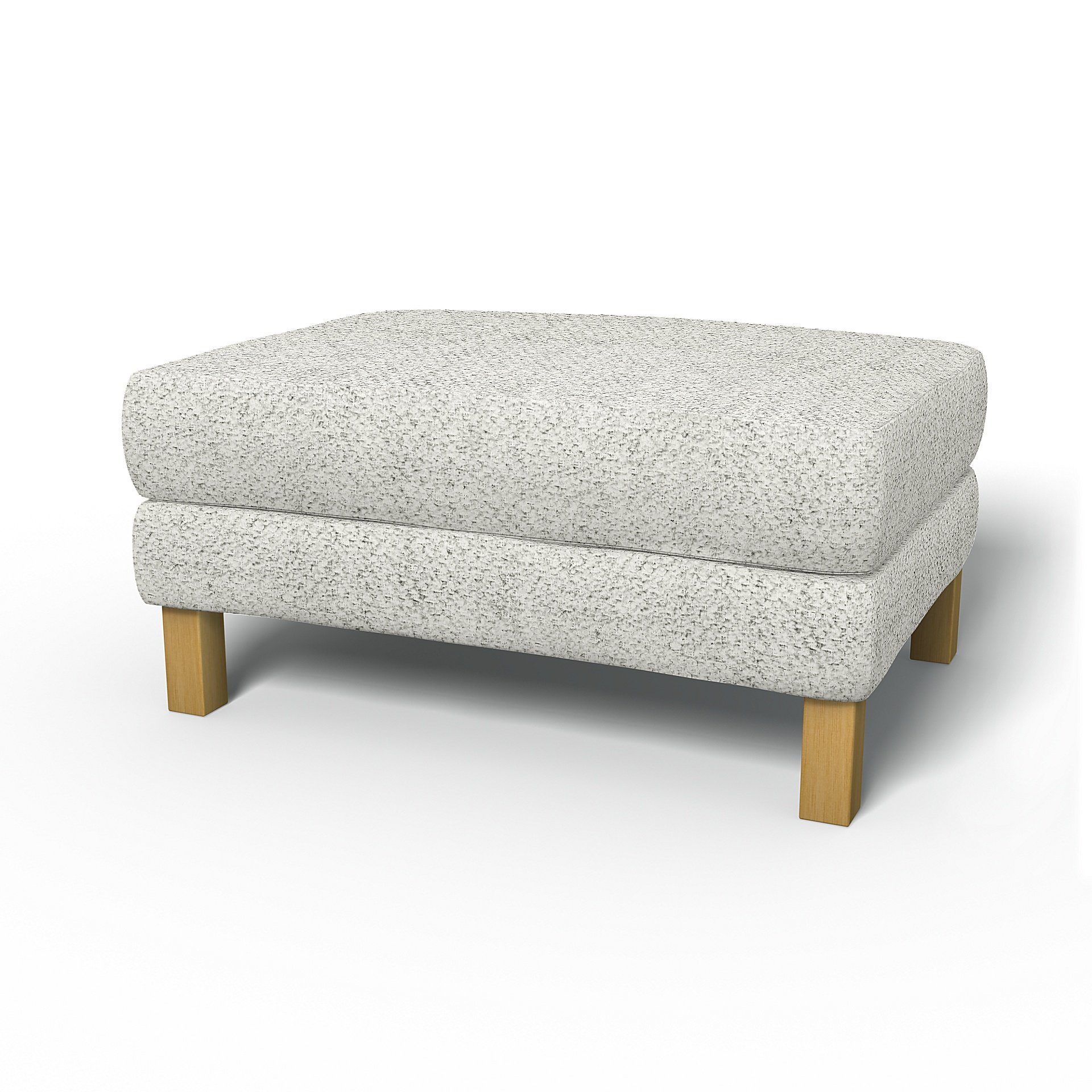 IKEA - Karlstad Footstool Cover, Ivory, Boucle & Texture - Bemz