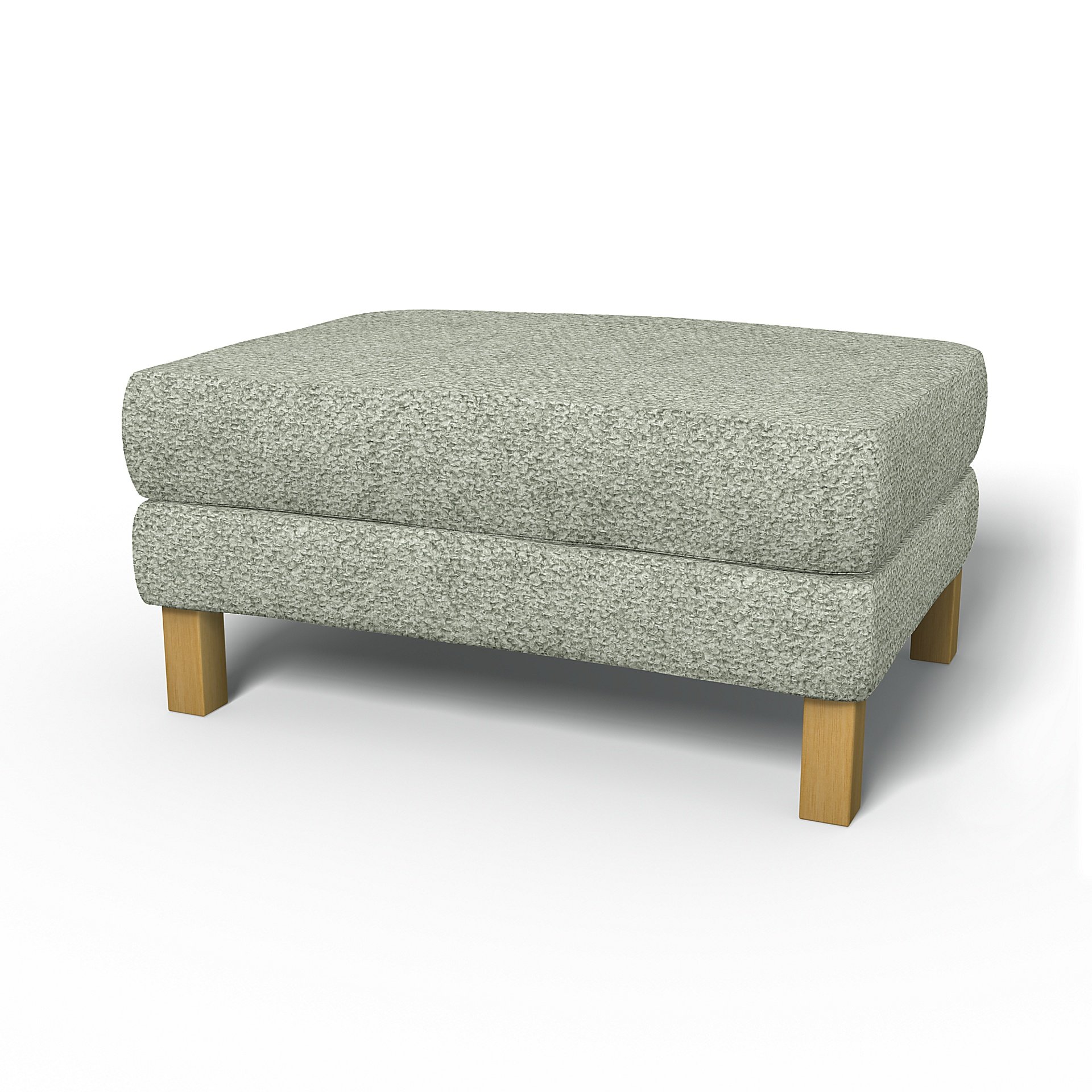 IKEA - Karlstad Footstool Cover, Pistachio, Boucle & Texture - Bemz