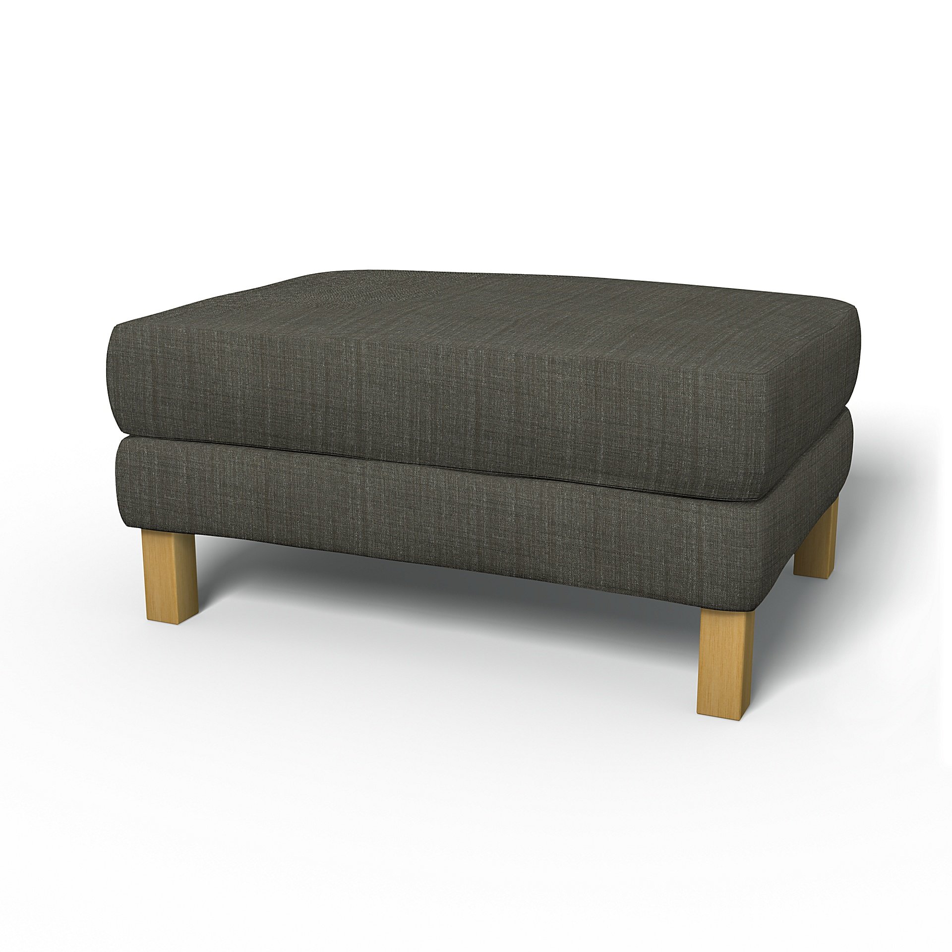 IKEA - Karlstad Footstool Cover, Mole Brown, Boucle & Texture - Bemz