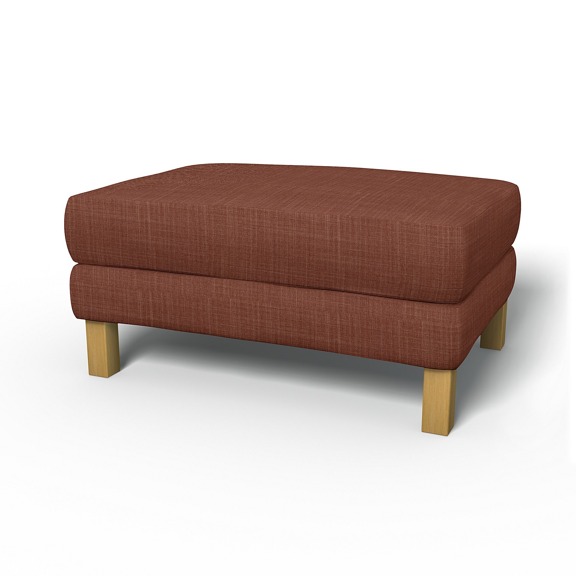 IKEA - Karlstad Footstool Cover, Rust, Boucle & Texture - Bemz