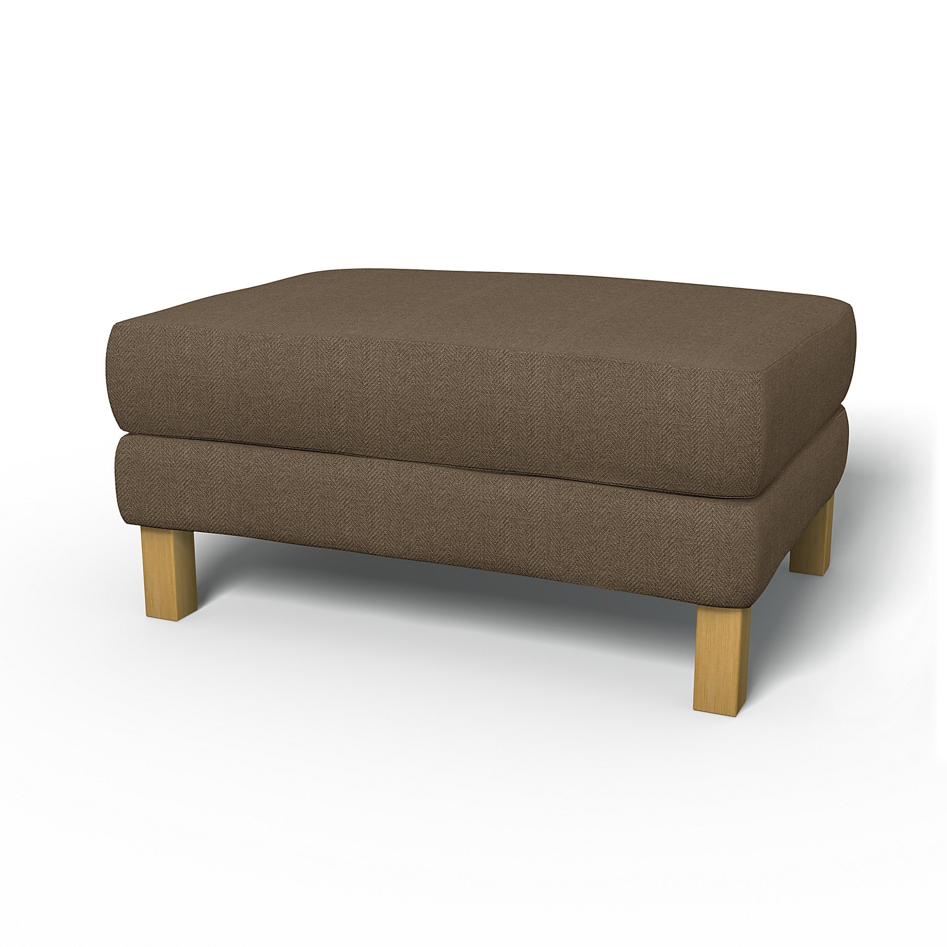 IKEA - Karlstad Footstool Cover, Dark Taupe, Boucle & Texture - Bemz