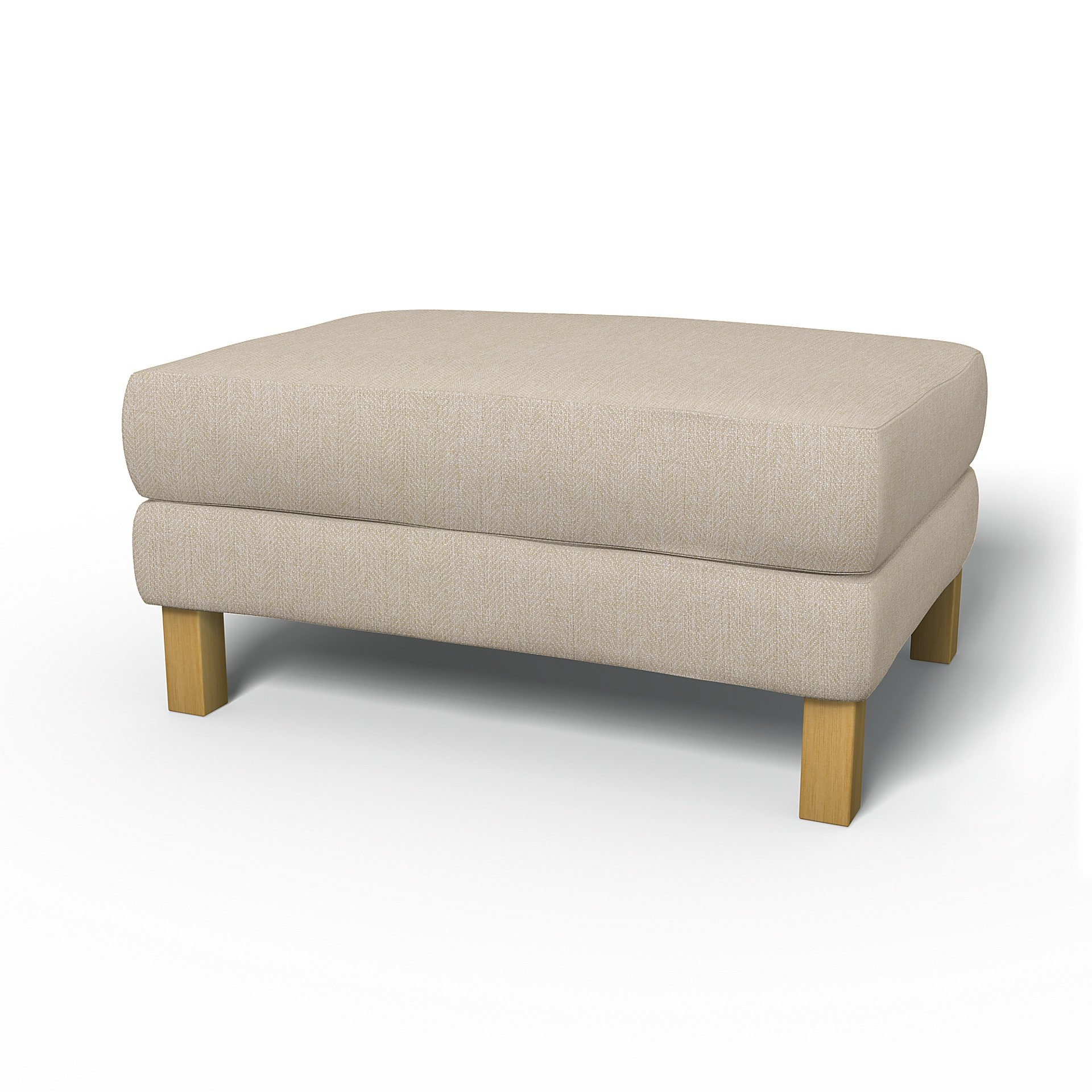 IKEA - Karlstad Footstool Cover, Natural, Boucle & Texture - Bemz
