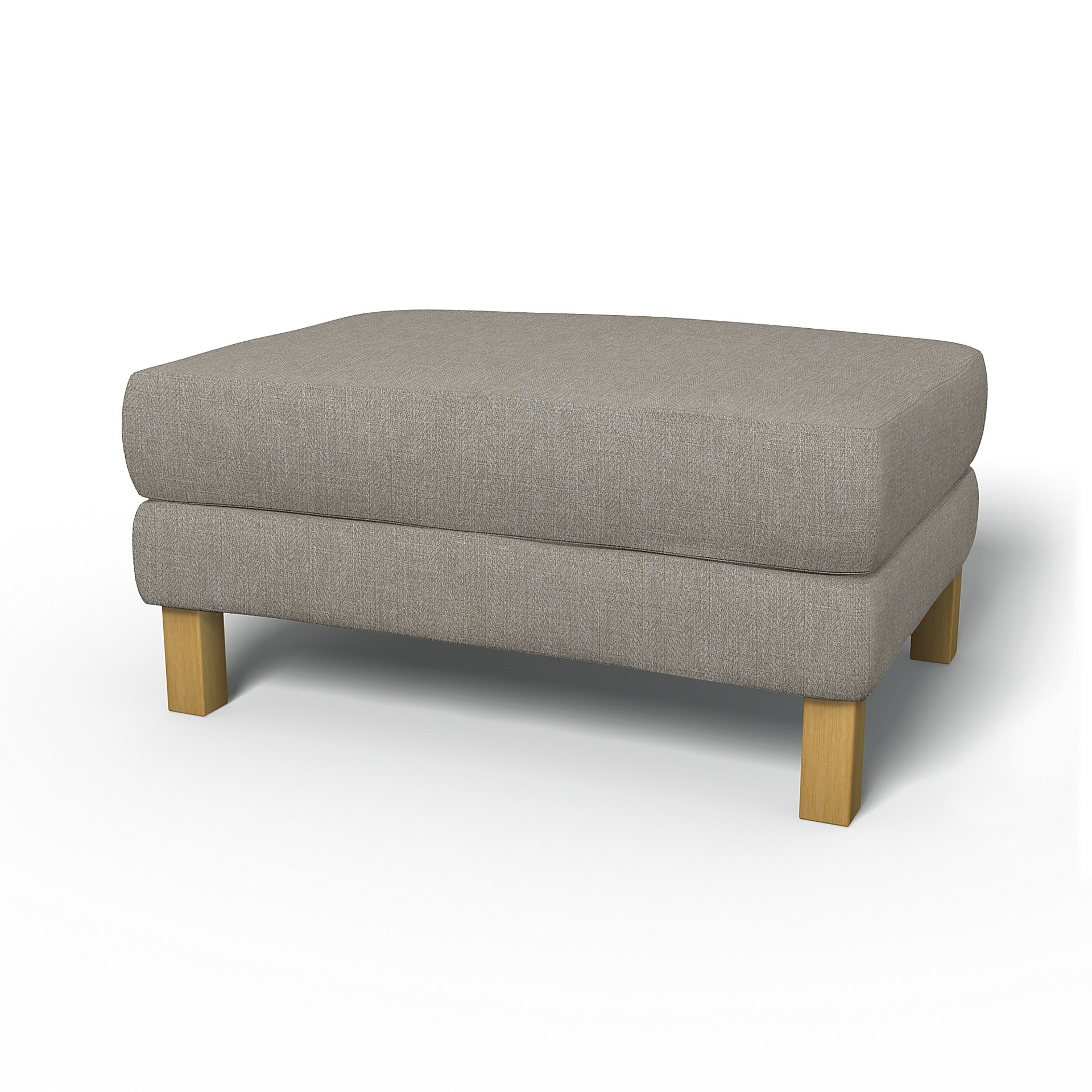 IKEA - Karlstad Footstool Cover, Greige, Boucle & Texture - Bemz