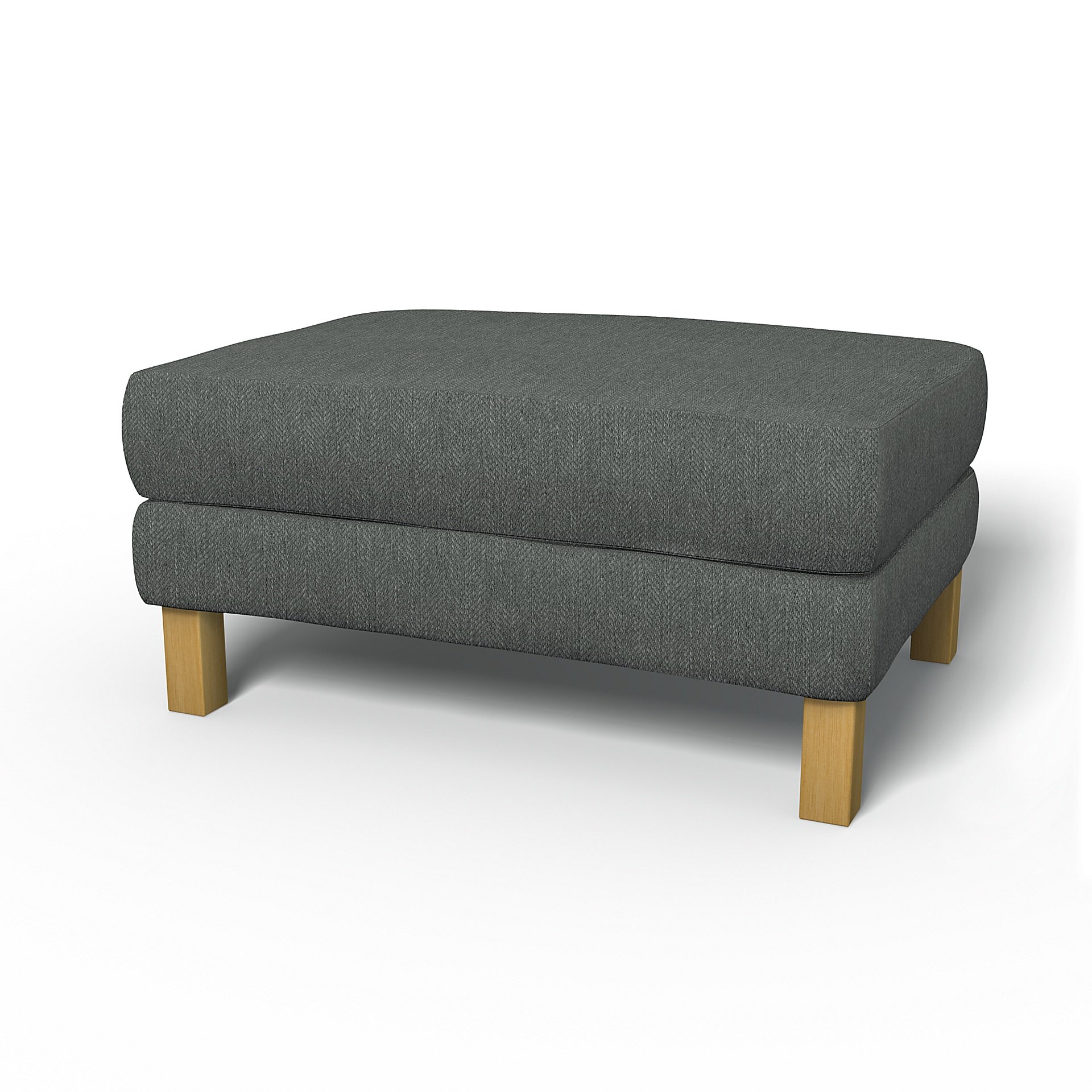 IKEA - Karlstad Footstool Cover, Laurel, Boucle & Texture - Bemz
