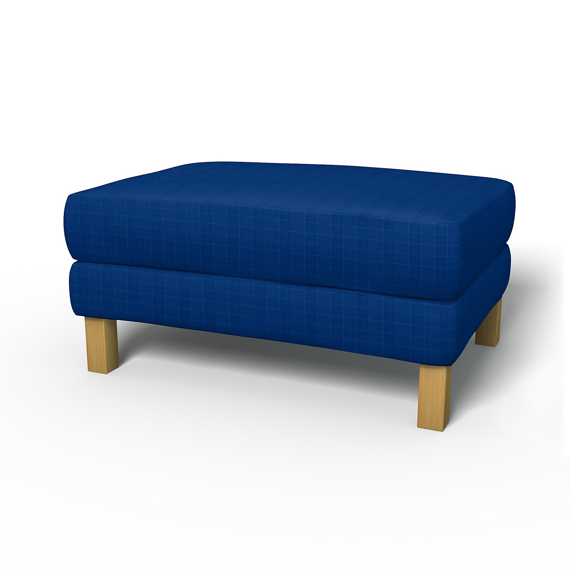 IKEA - Karlstad Footstool Cover, Lapis Blue, Velvet - Bemz