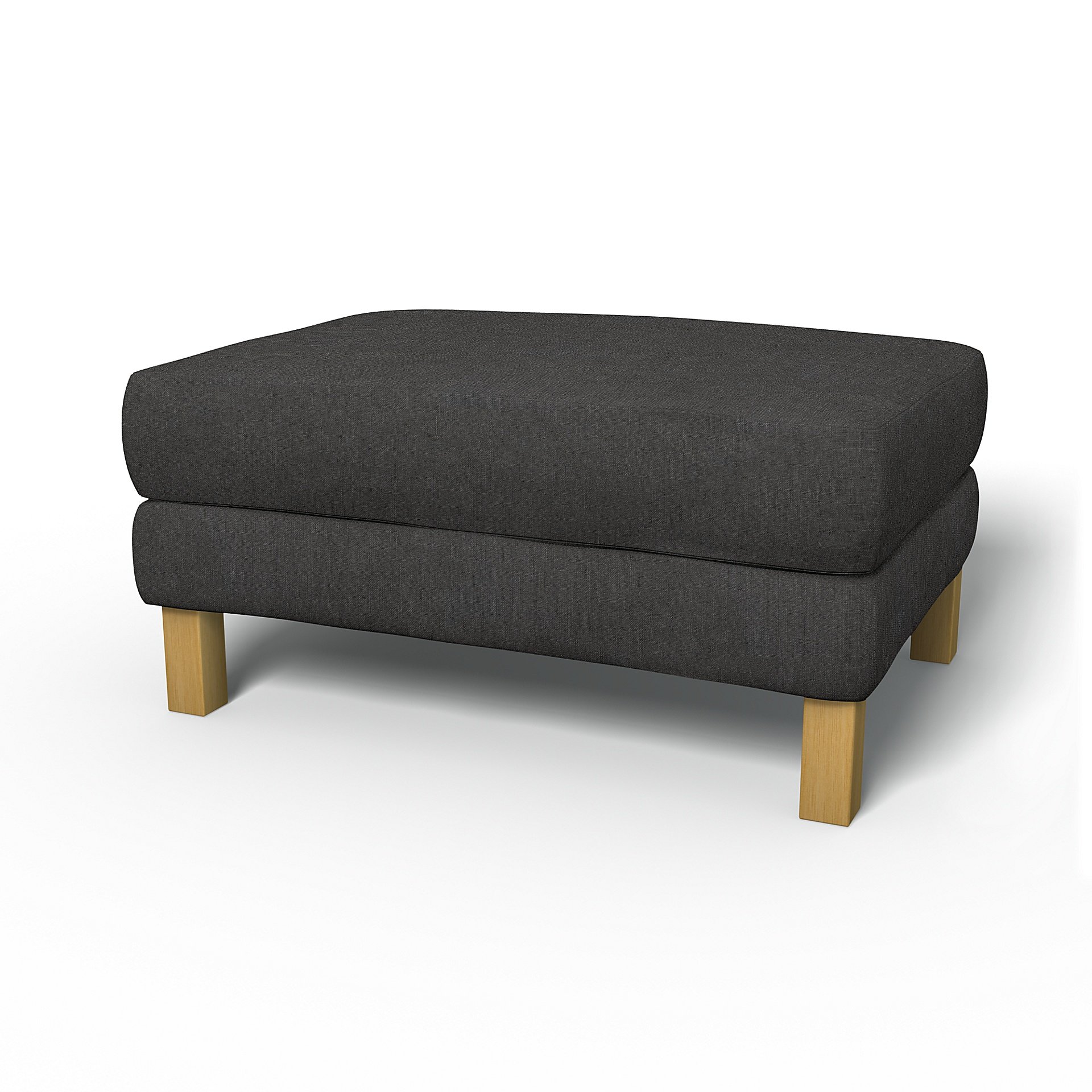IKEA - Karlstad Footstool Cover, Espresso, Linen - Bemz