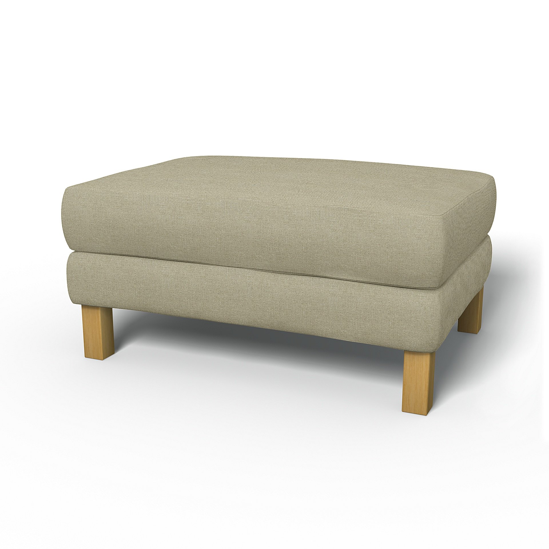 IKEA - Karlstad Footstool Cover, Pebble, Linen - Bemz