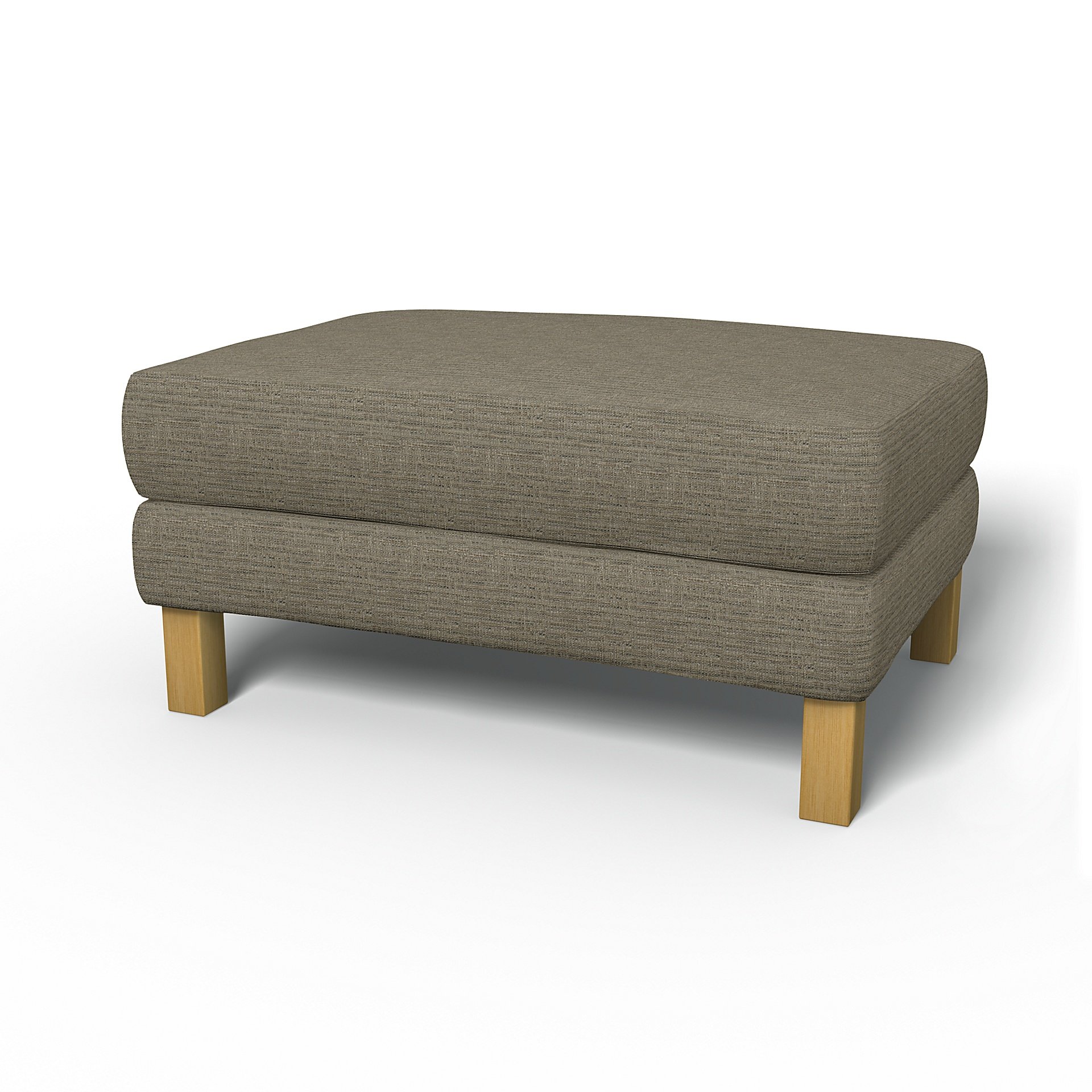 IKEA - Karlstad Footstool Cover, Mole Brown, Boucle & Texture - Bemz