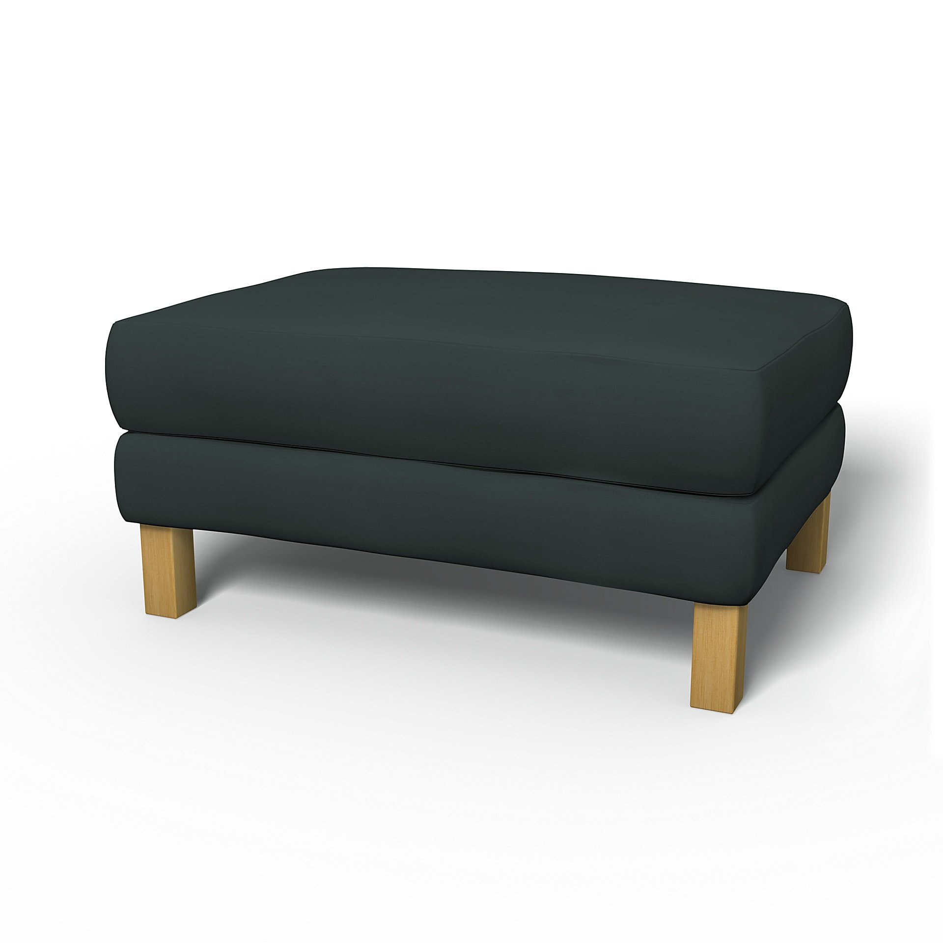 IKEA - Karlstad Footstool Cover, Graphite Grey, Cotton - Bemz
