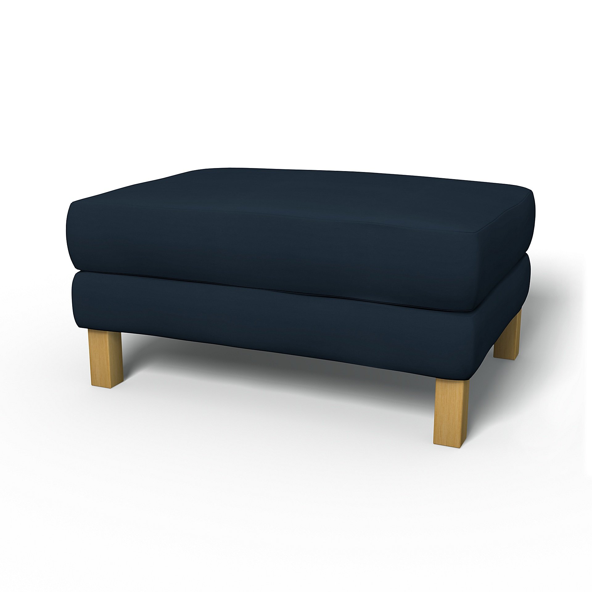 IKEA - Karlstad Footstool Cover, Navy Blue, Cotton - Bemz
