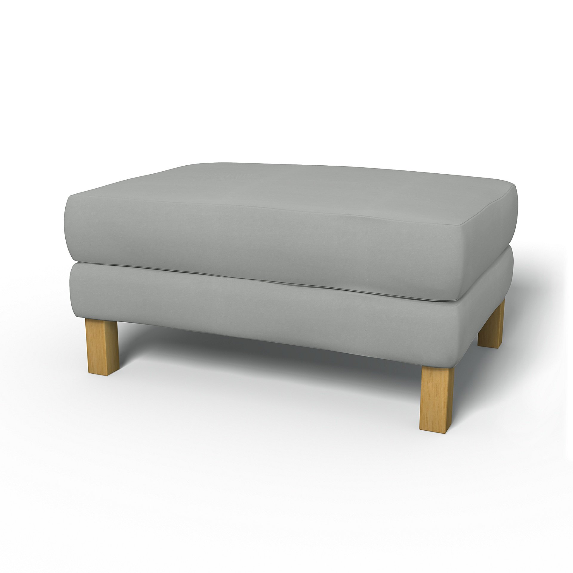 IKEA - Karlstad Footstool Cover, Silver Grey, Cotton - Bemz