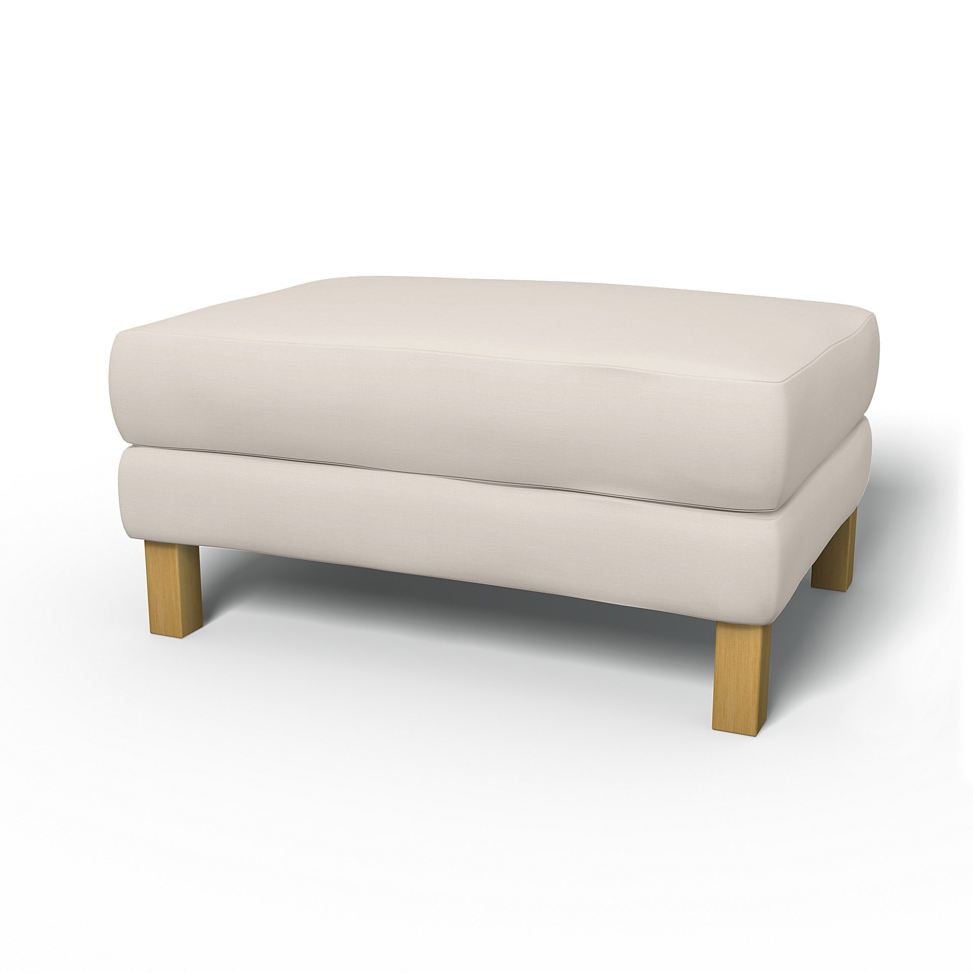IKEA - Karlstad Footstool Cover, Soft White, Cotton - Bemz