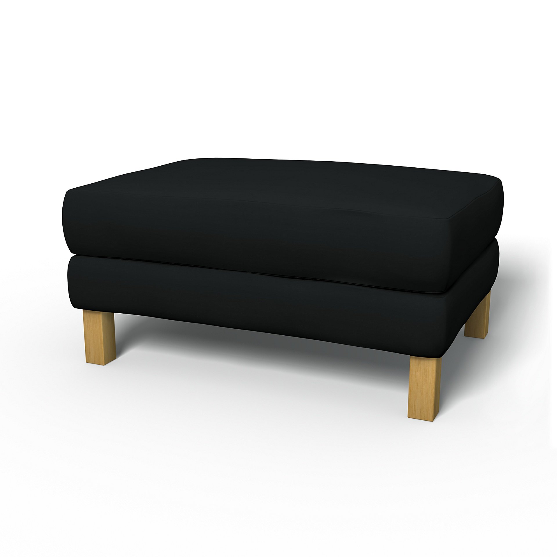 IKEA - Karlstad Footstool Cover, Jet Black, Cotton - Bemz