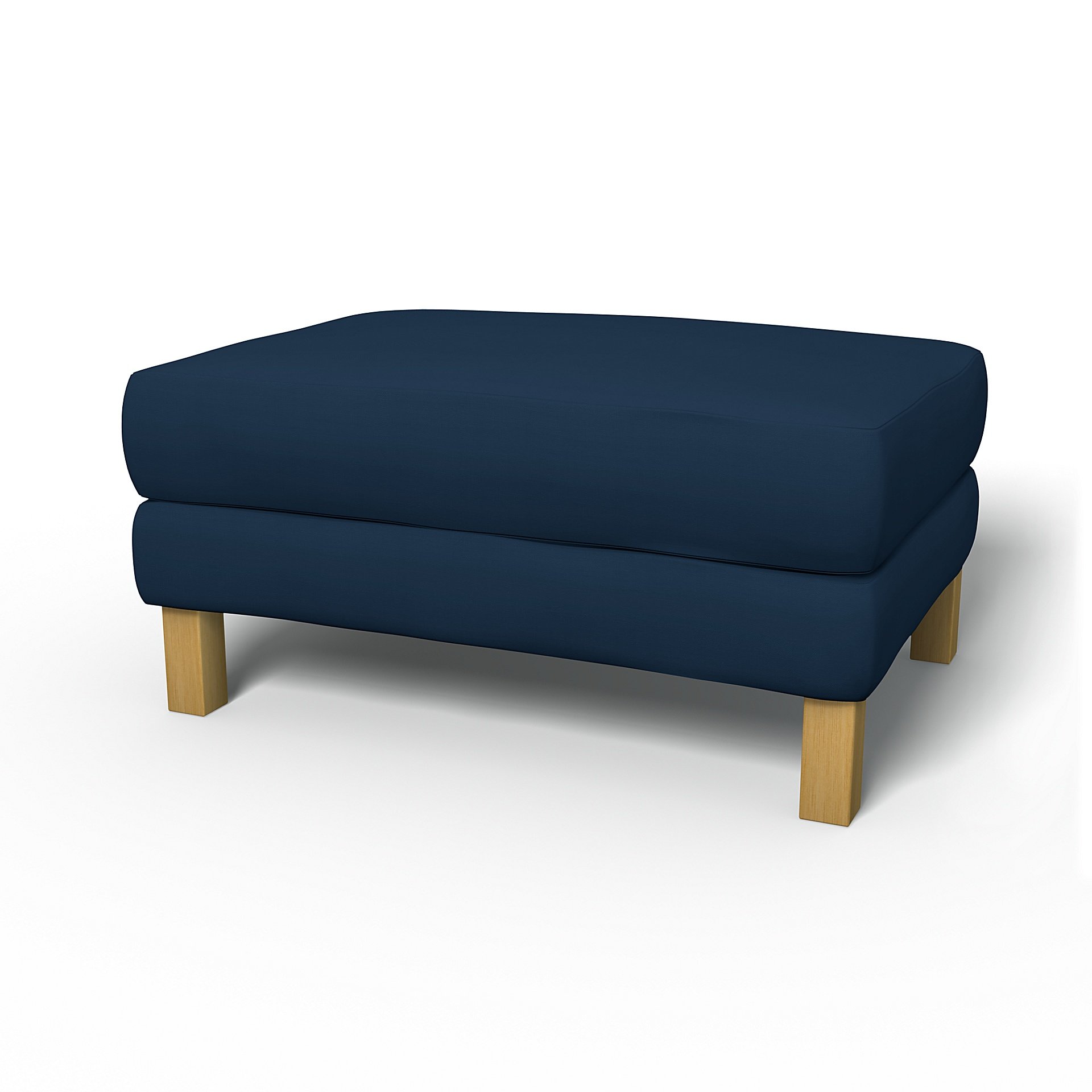 IKEA - Karlstad Footstool Cover, Deep Navy Blue, Cotton - Bemz