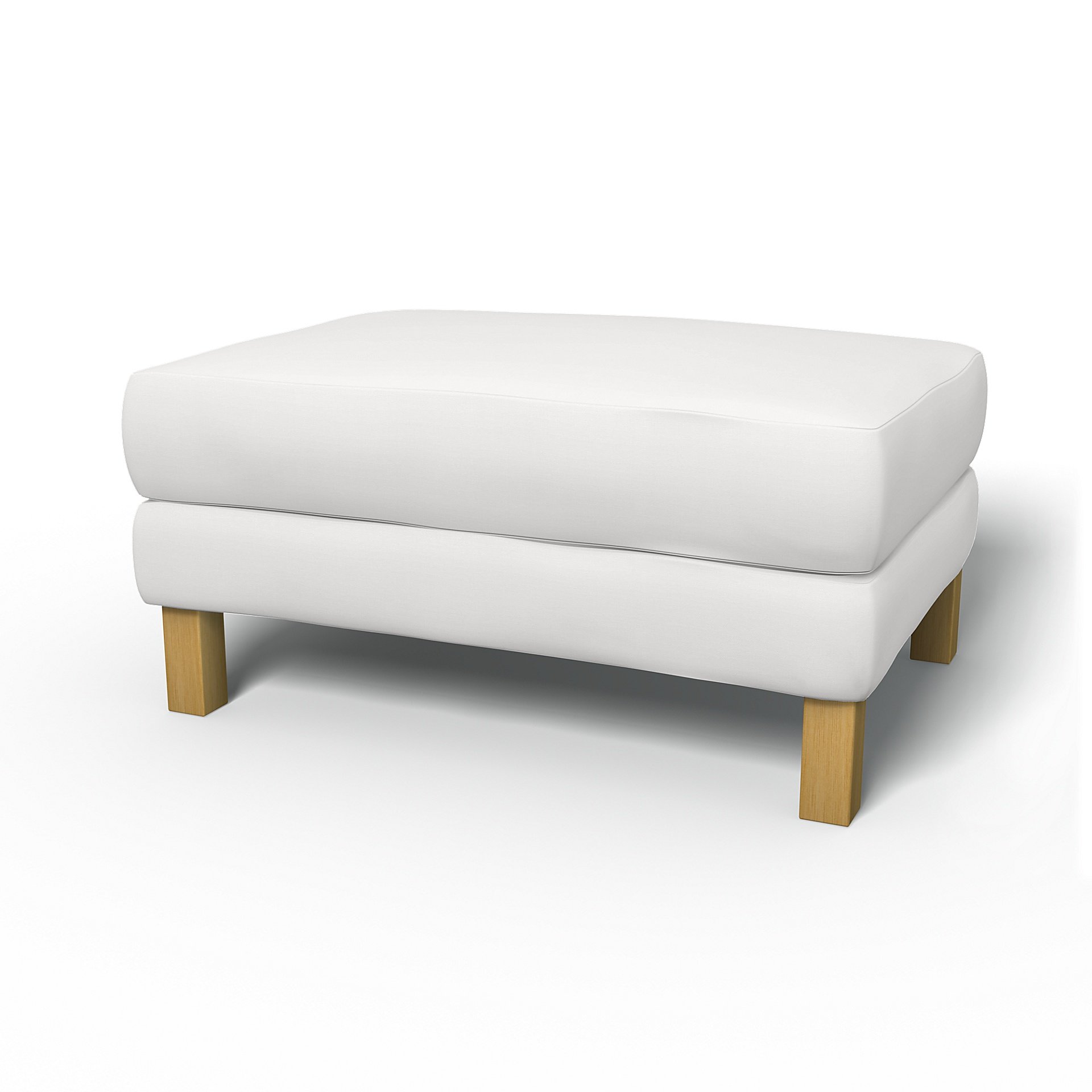 IKEA - Karlstad Footstool Cover, Absolute White, Cotton - Bemz