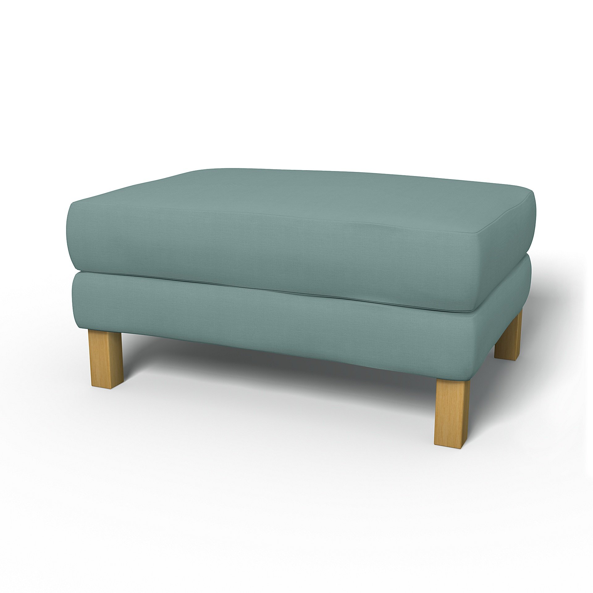 IKEA - Karlstad Footstool Cover, Mineral Blue, Cotton - Bemz